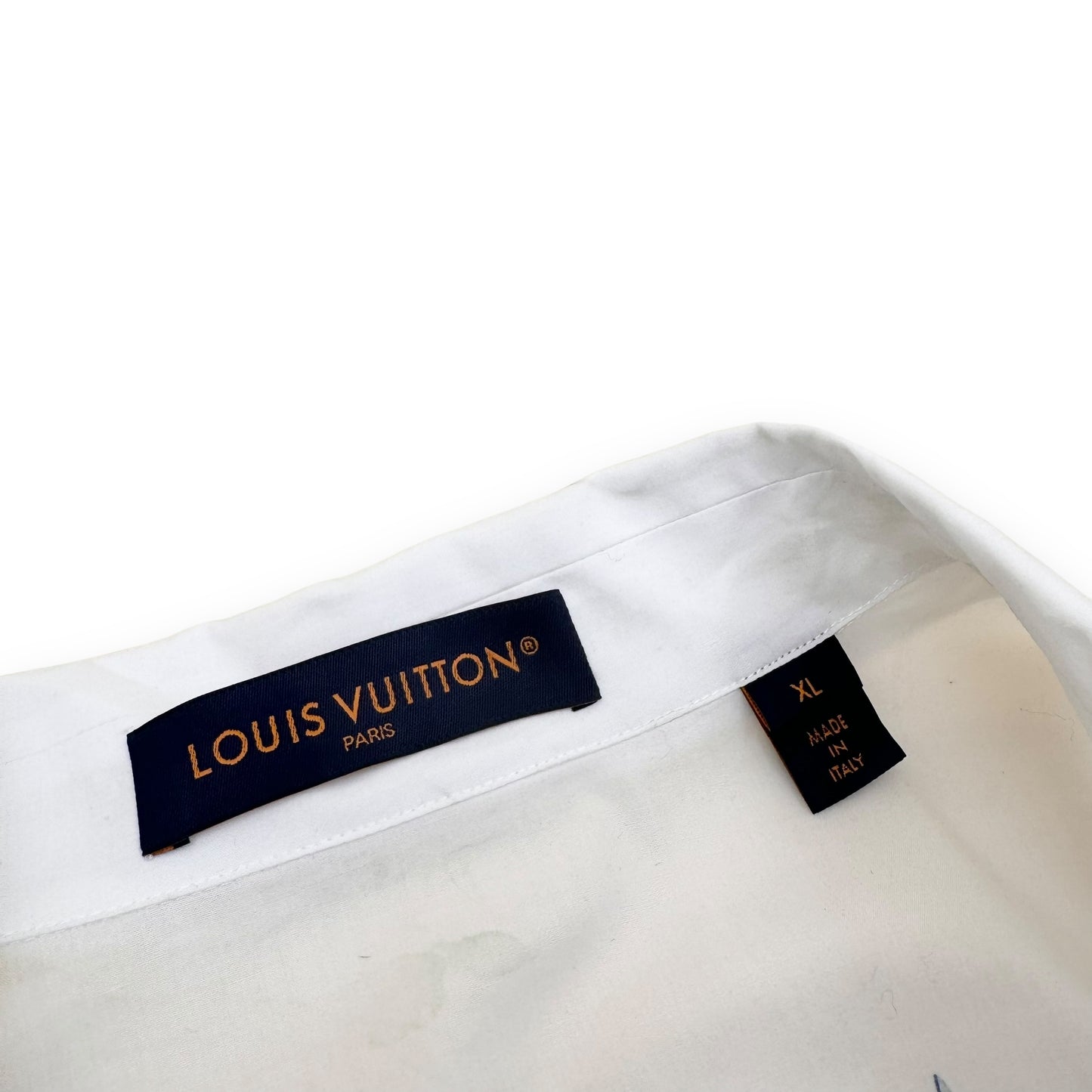 LOUIS VUITTON GRAPHIC SHORT-SLEEVE COTTON SHIRT XL