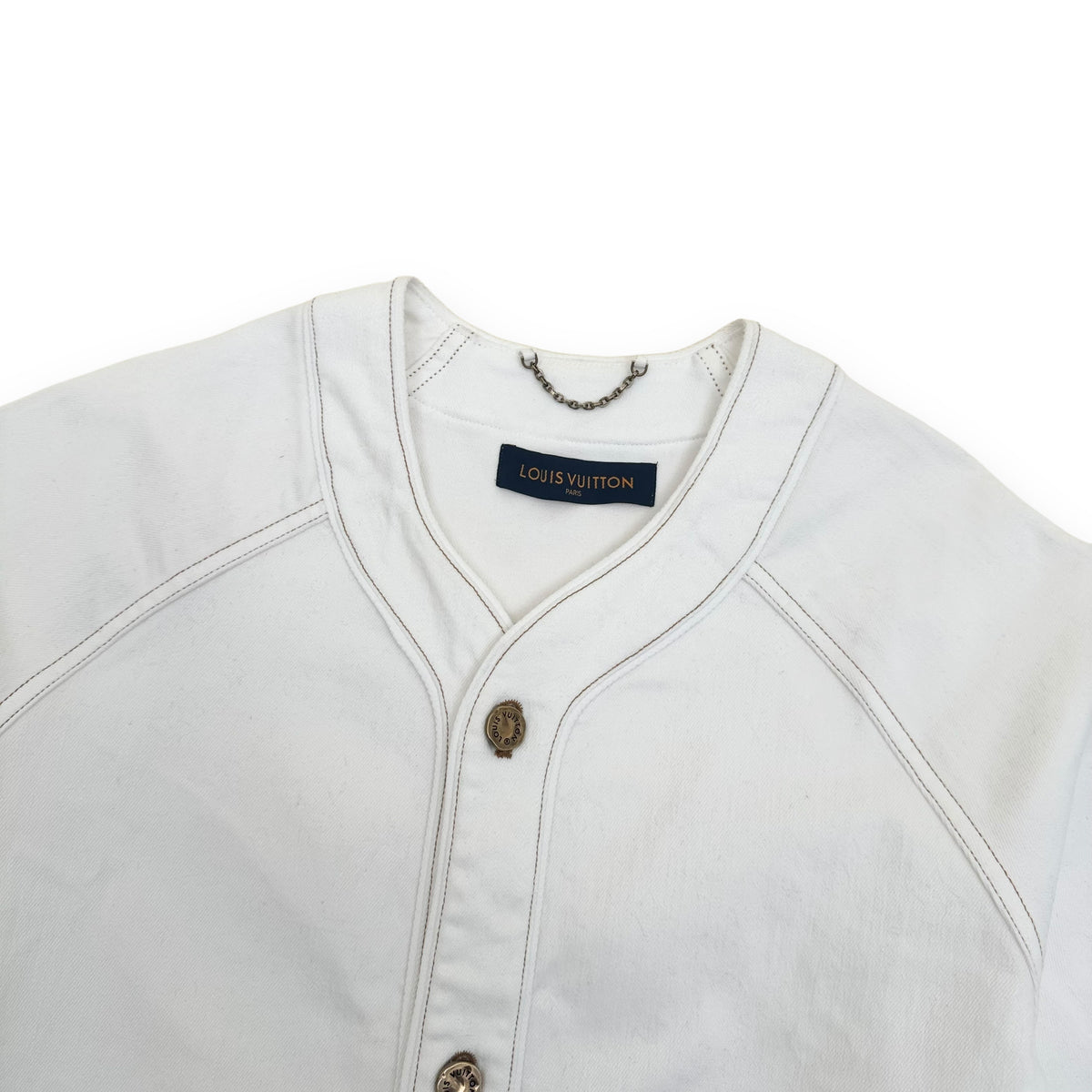 LOUIS VUITTON MONOGRAM BASEBALL SHIRT WHITE L