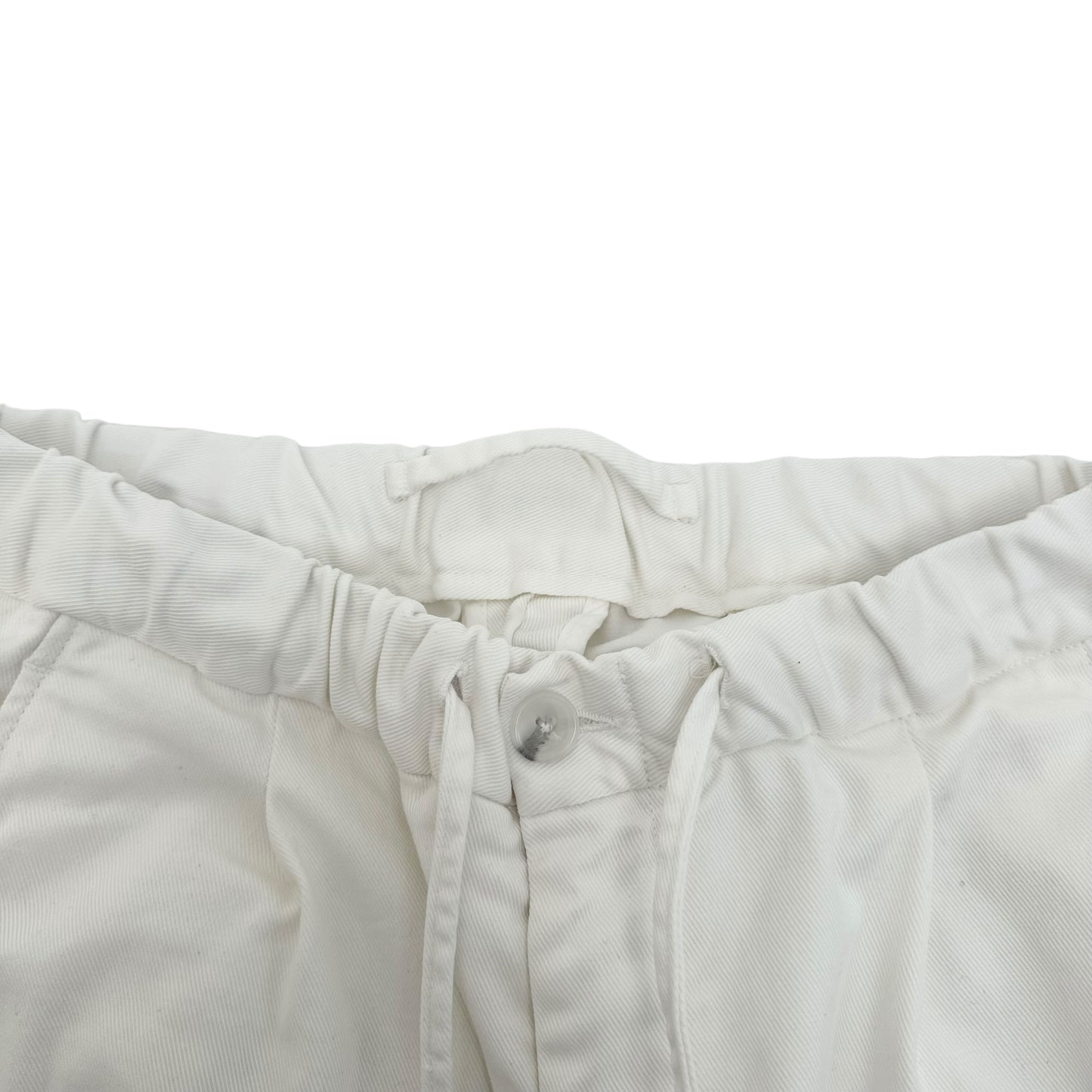 THOM SWEENEY COTTON-BLEND DRAWSTRING TROUSERS WHITE L