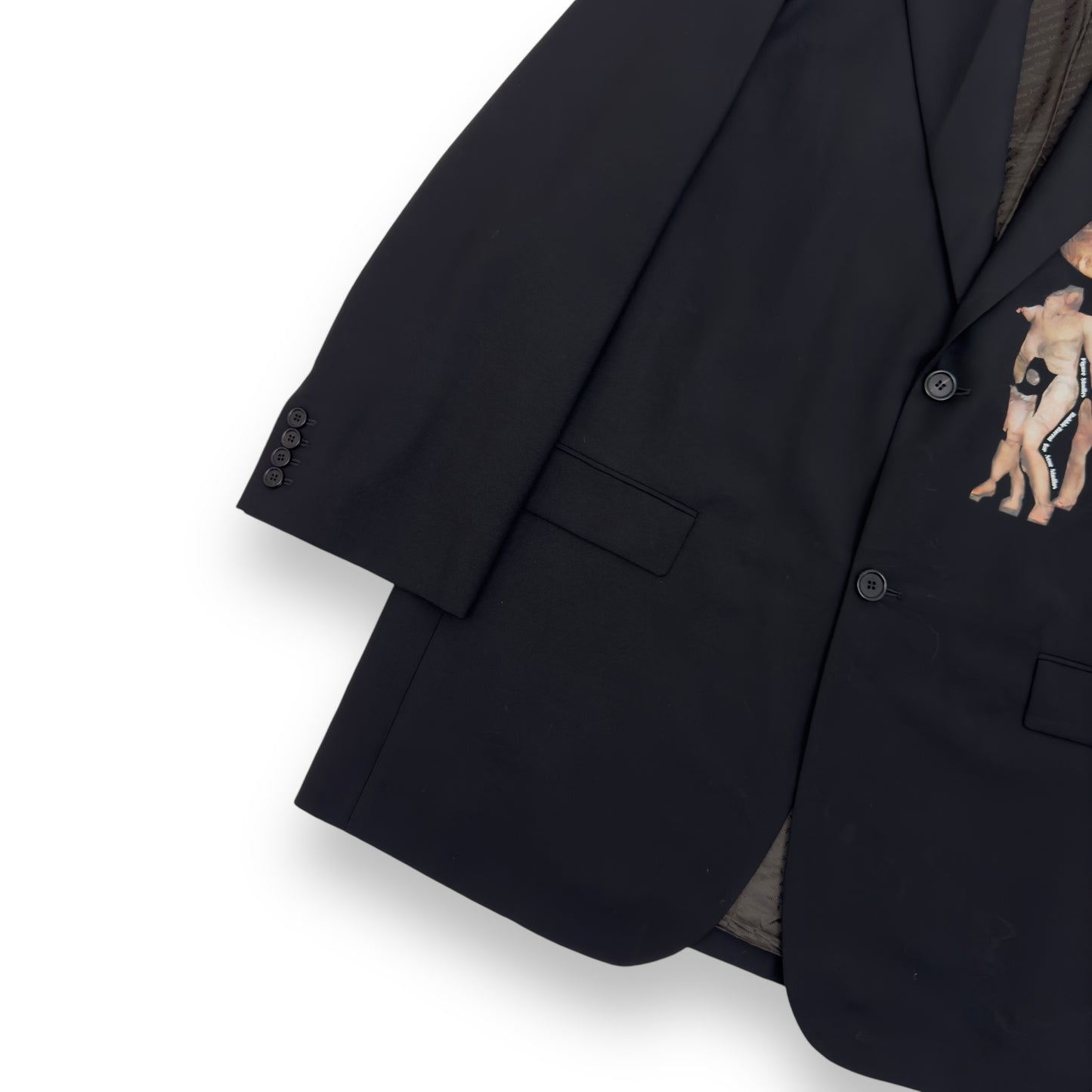 ACNE STUDIOS OVERSIZED PRINTED SUIT JACKET BLACK S