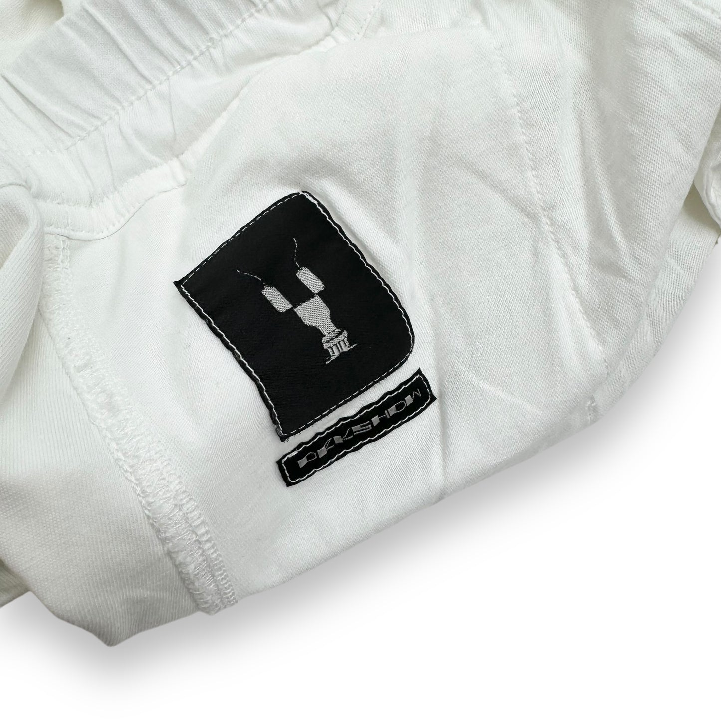 RICK OWENS DRKSHDW DROP-CROTCH COTTON CROPPED PANTS S