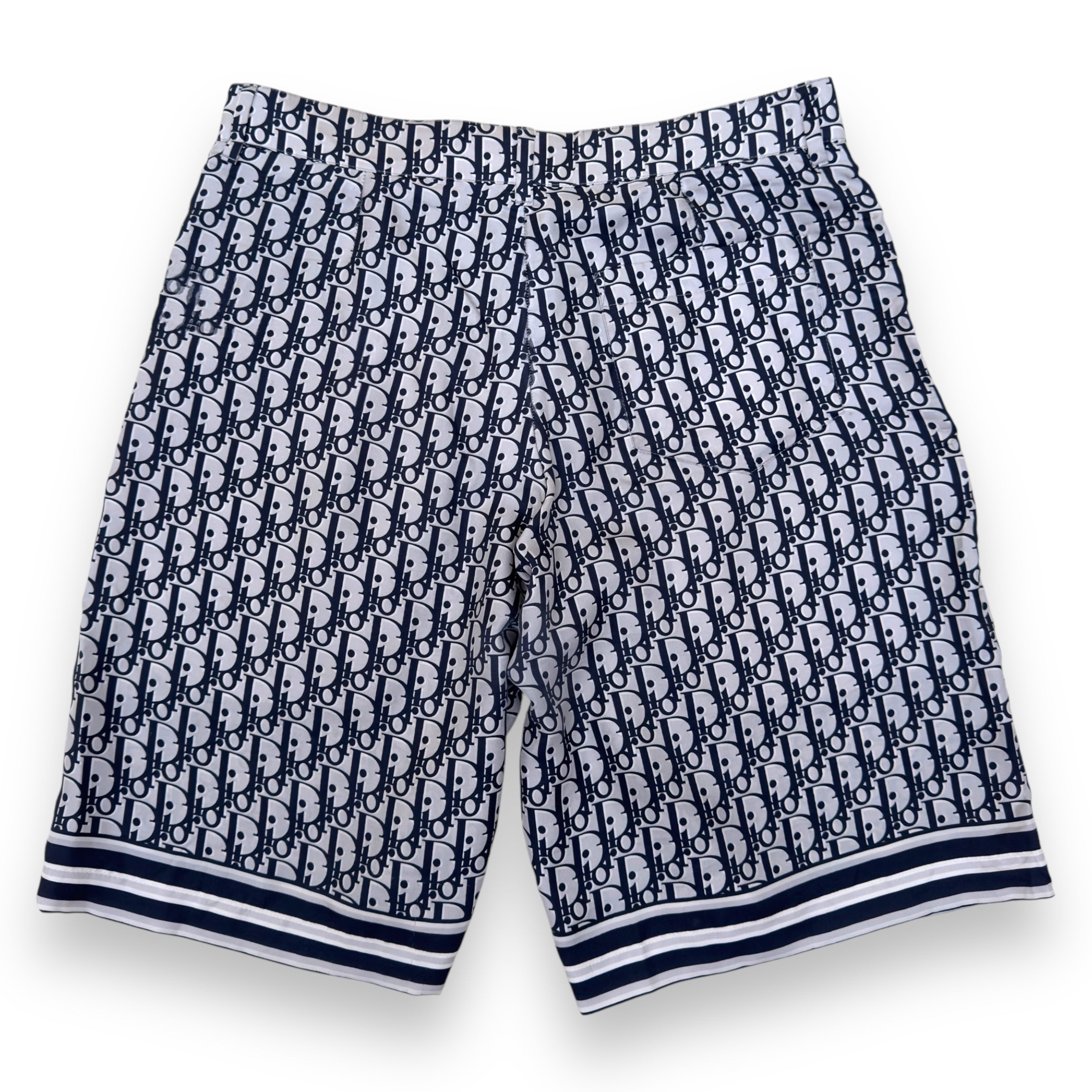 DIOR OBLIQUE BERMUDA SILK MONOGRAM SHORTS BLACK / GREY 46 / S