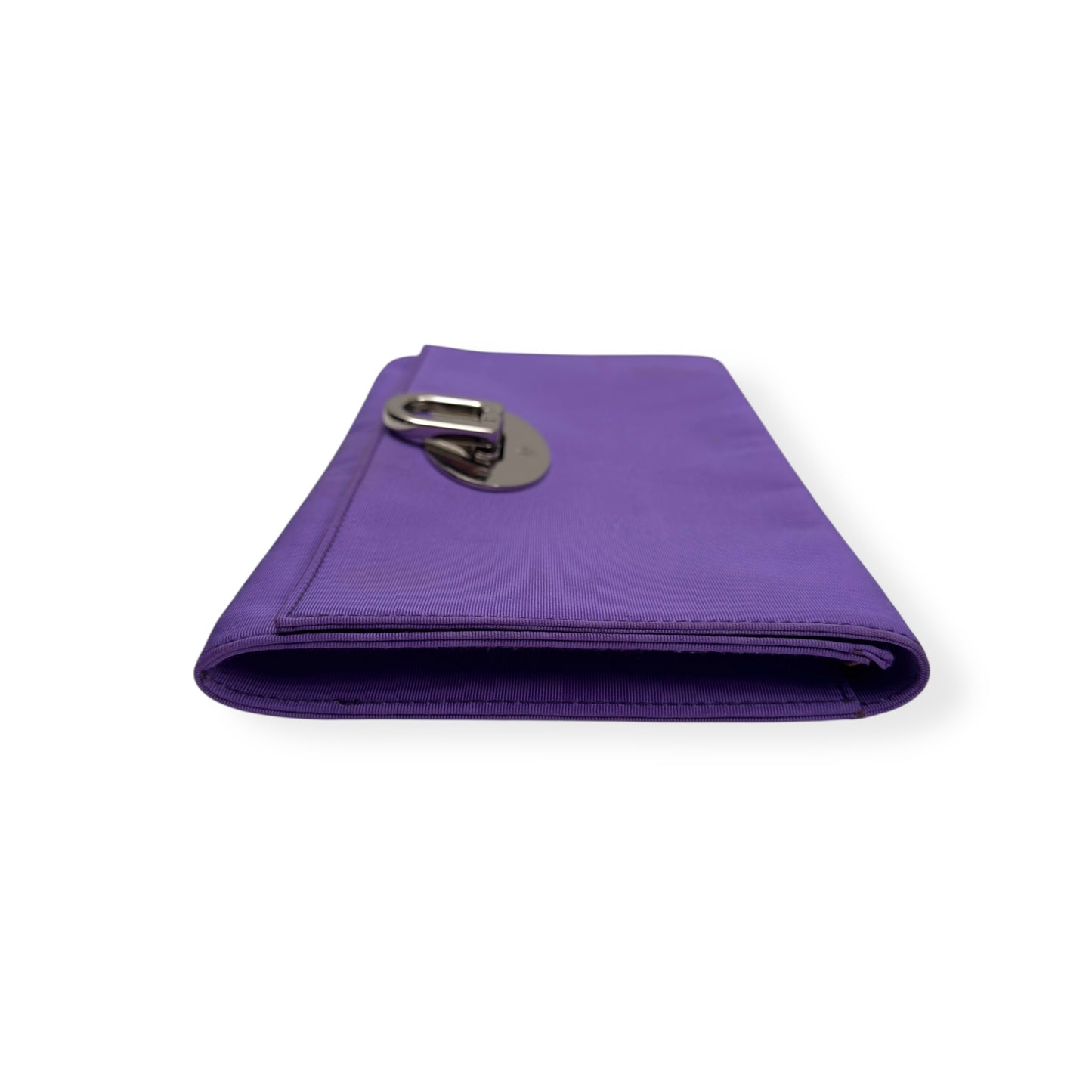 MULBERRY CLOTH CLUTCH WALLET PURPLE / SILVER
