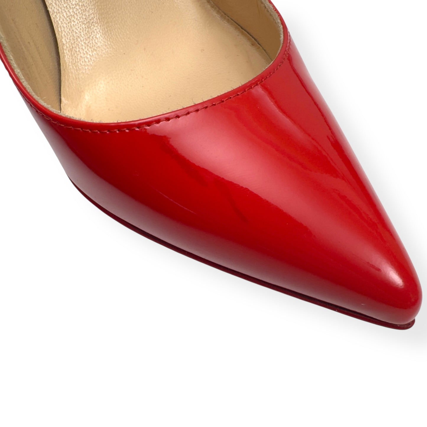 CHRISTIAN LOUBOUTIN PIGALLE 100MM PATENT LEATHER POINTED TOE PUMPS RED 36 / UK3