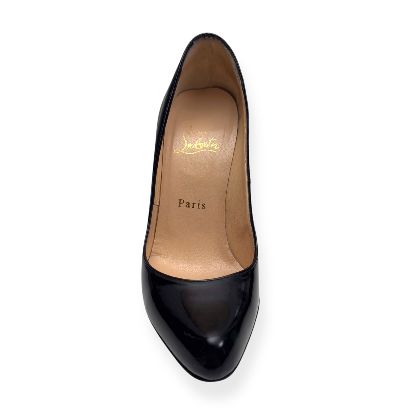 CHRISTIAN LOUBOUTIN LEATHER SIMPLE PUMPS BLACK / RED 36 / UK3