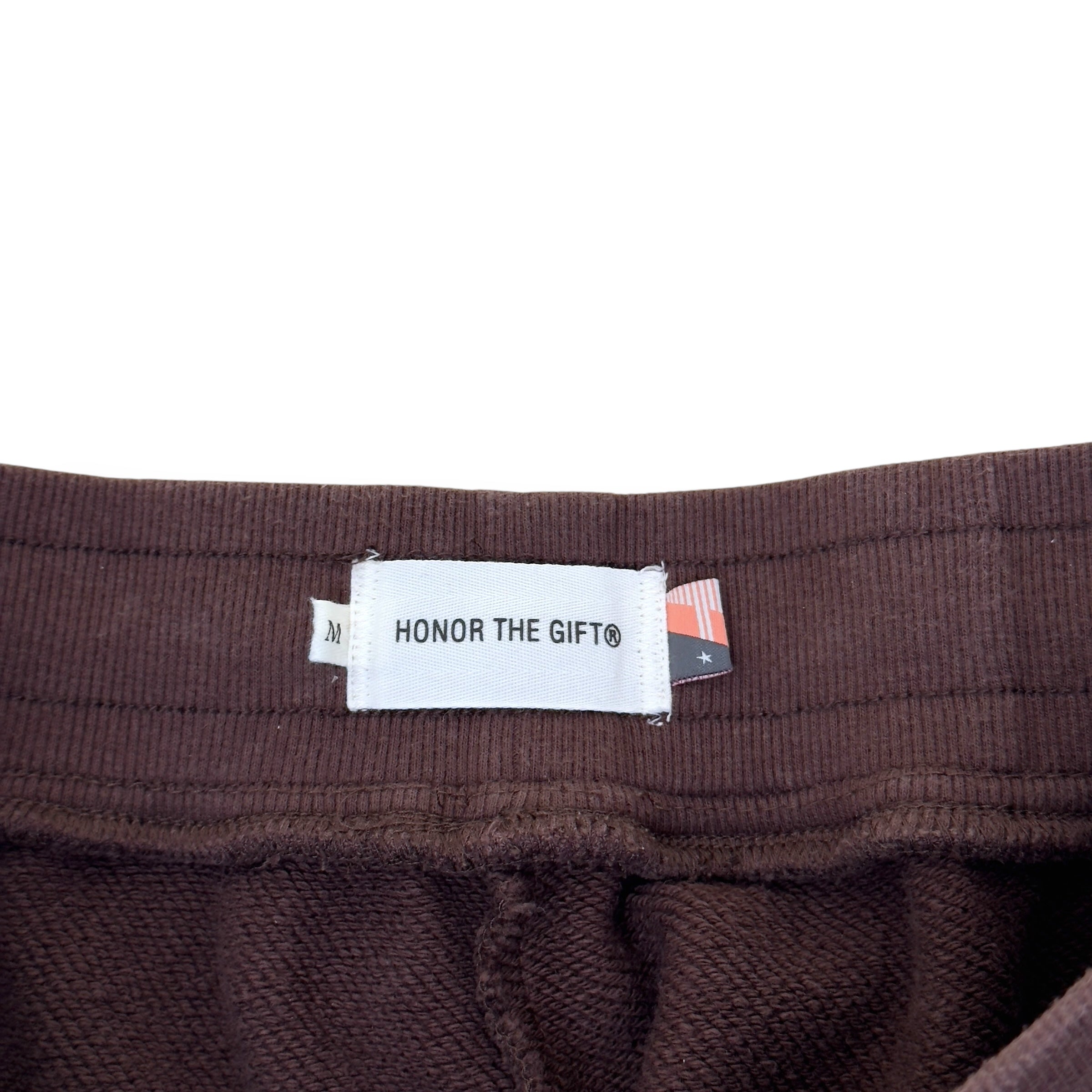 HONOR THE GIFT SCRIPT EMBROIDERED SWEAT PANTS BROWN M