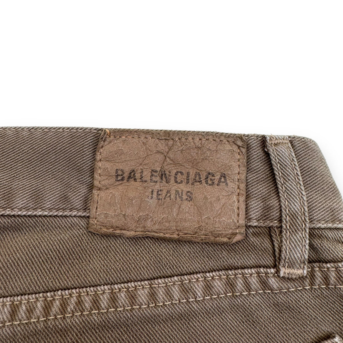 BALENCIAGA STRAIGHT LEG DENIM JEANS OLIVE / KHAKI 32”