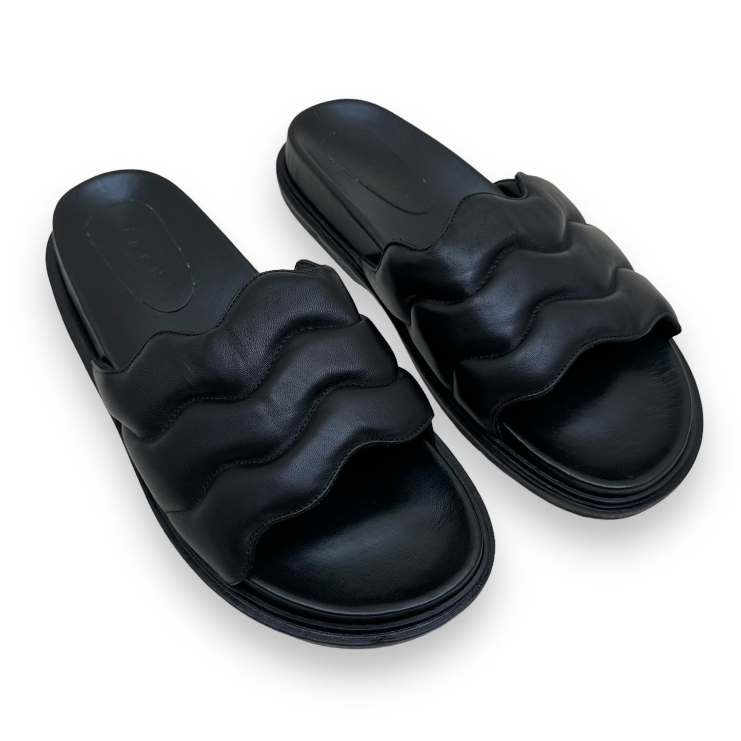 MARNI NAPPA PADDED LEATHER MULES BLACK UK11