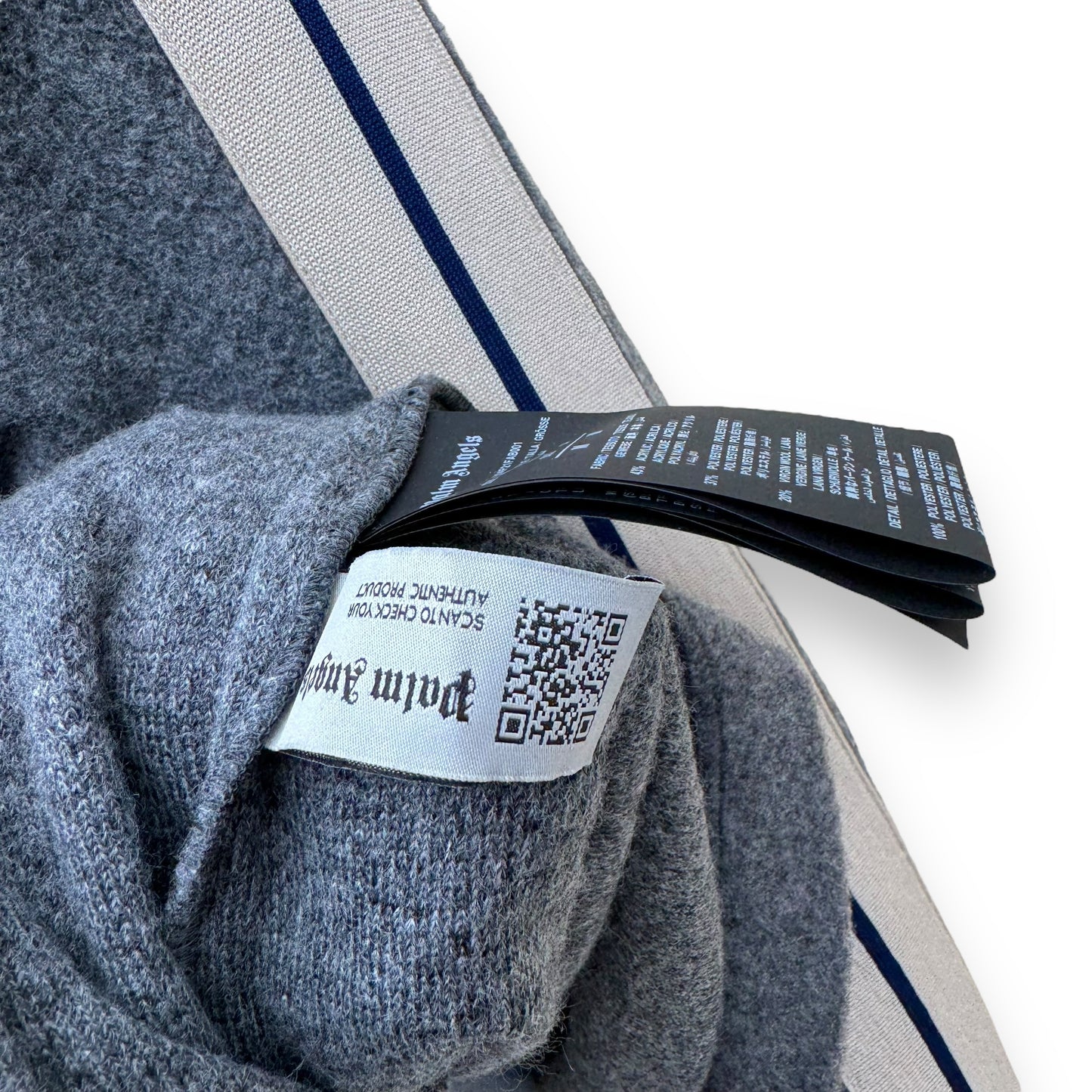 PALM ANGELS WOOL TRACK SHIRT GREY M