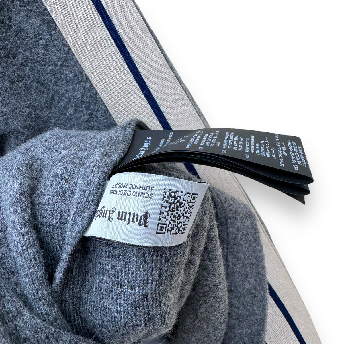 PALM ANGELS WOOL TRACK SHIRT GREY M