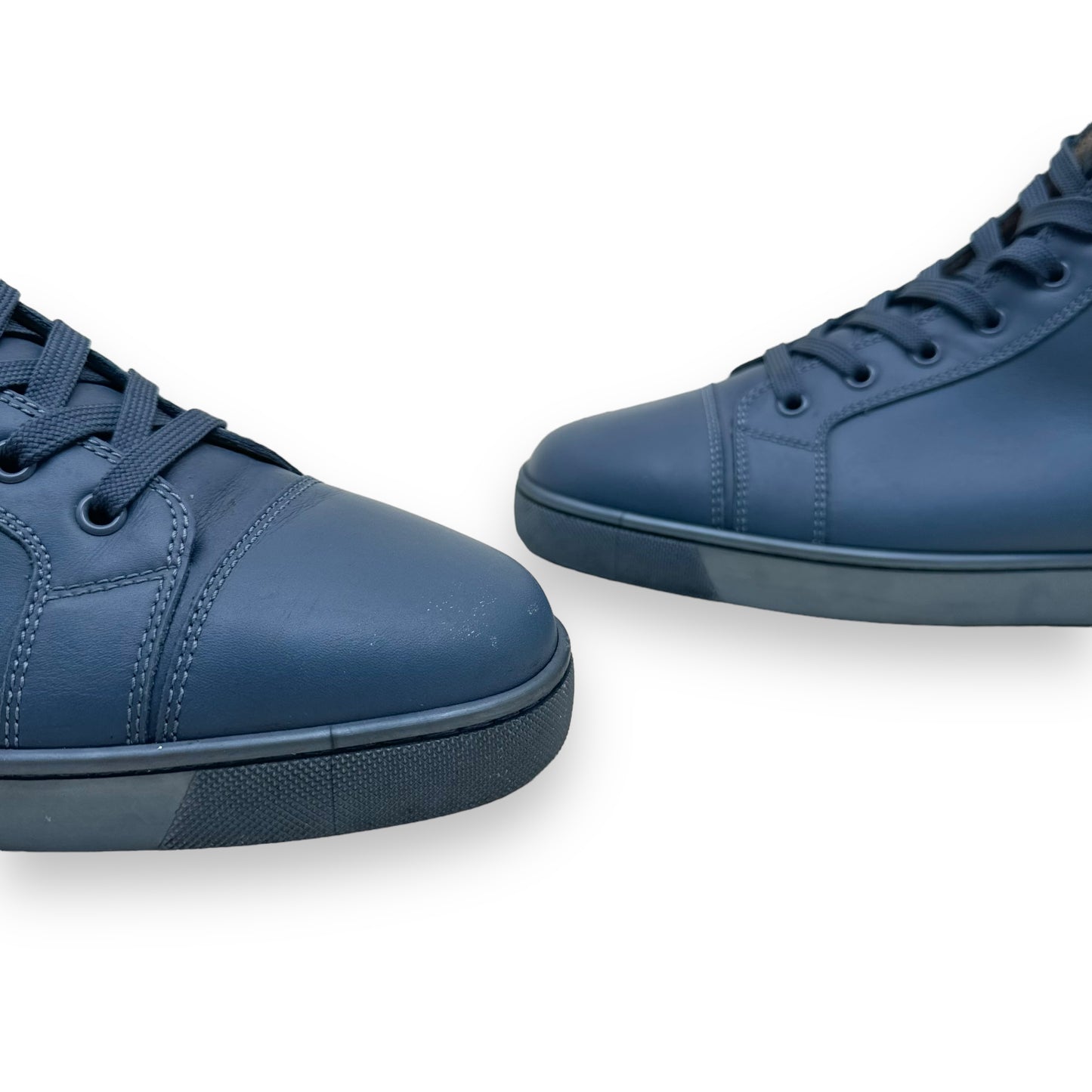 CHRISTIAN LOUBOUTIN CALF HIGH-TOP SNEAKER BLUE UK9