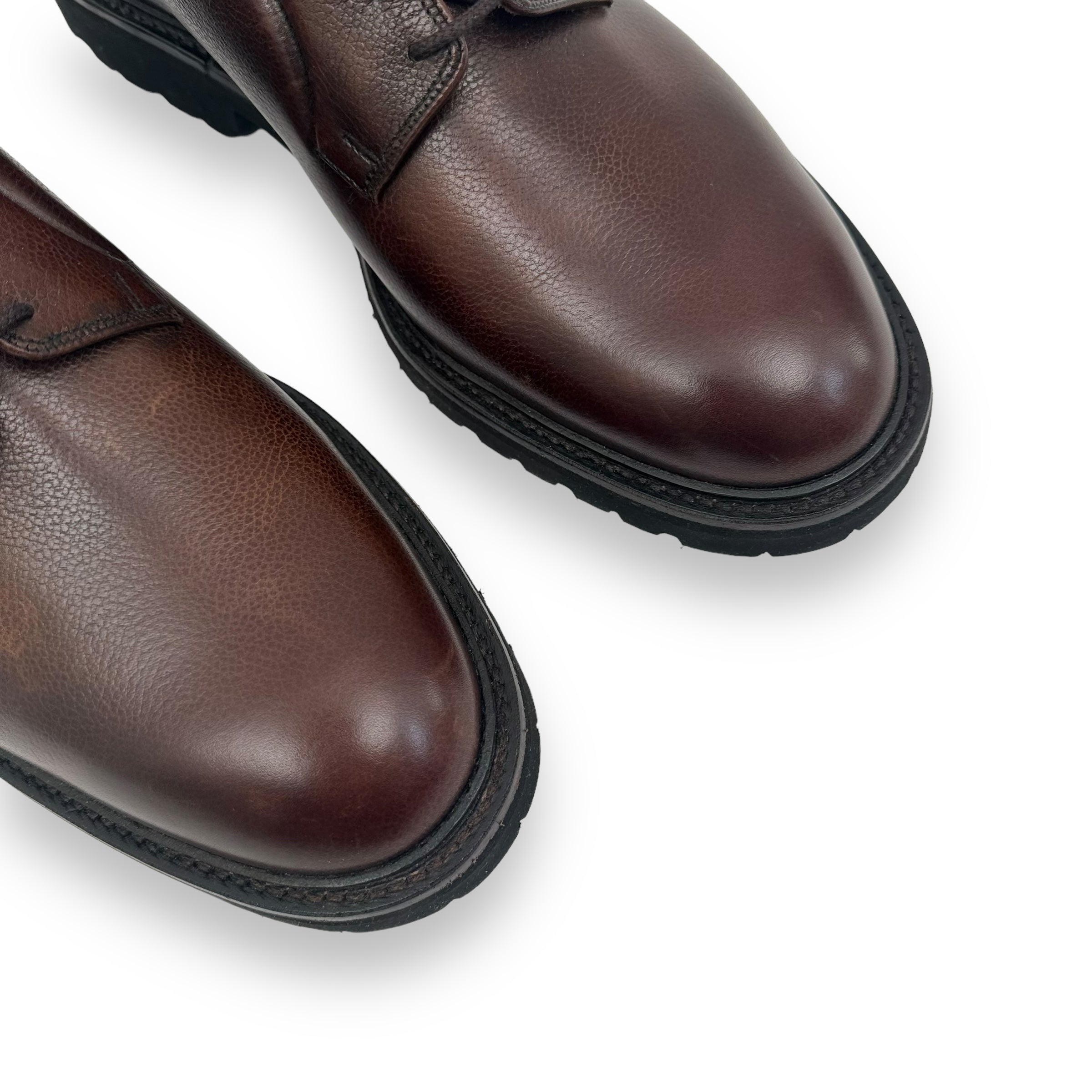 CROCKETT & JONES LACE-UP LEATHER DERBY SHOES BROWN UK10