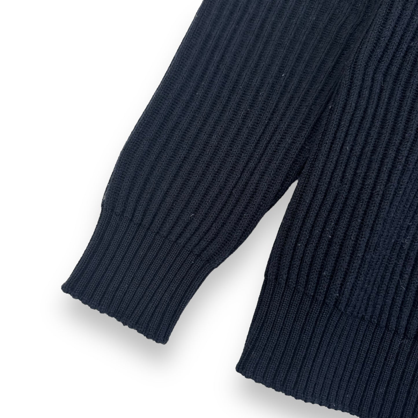 THOM SWEENEY MERINO WOOL RIBBED CREWNECK SWEATER NAVY M