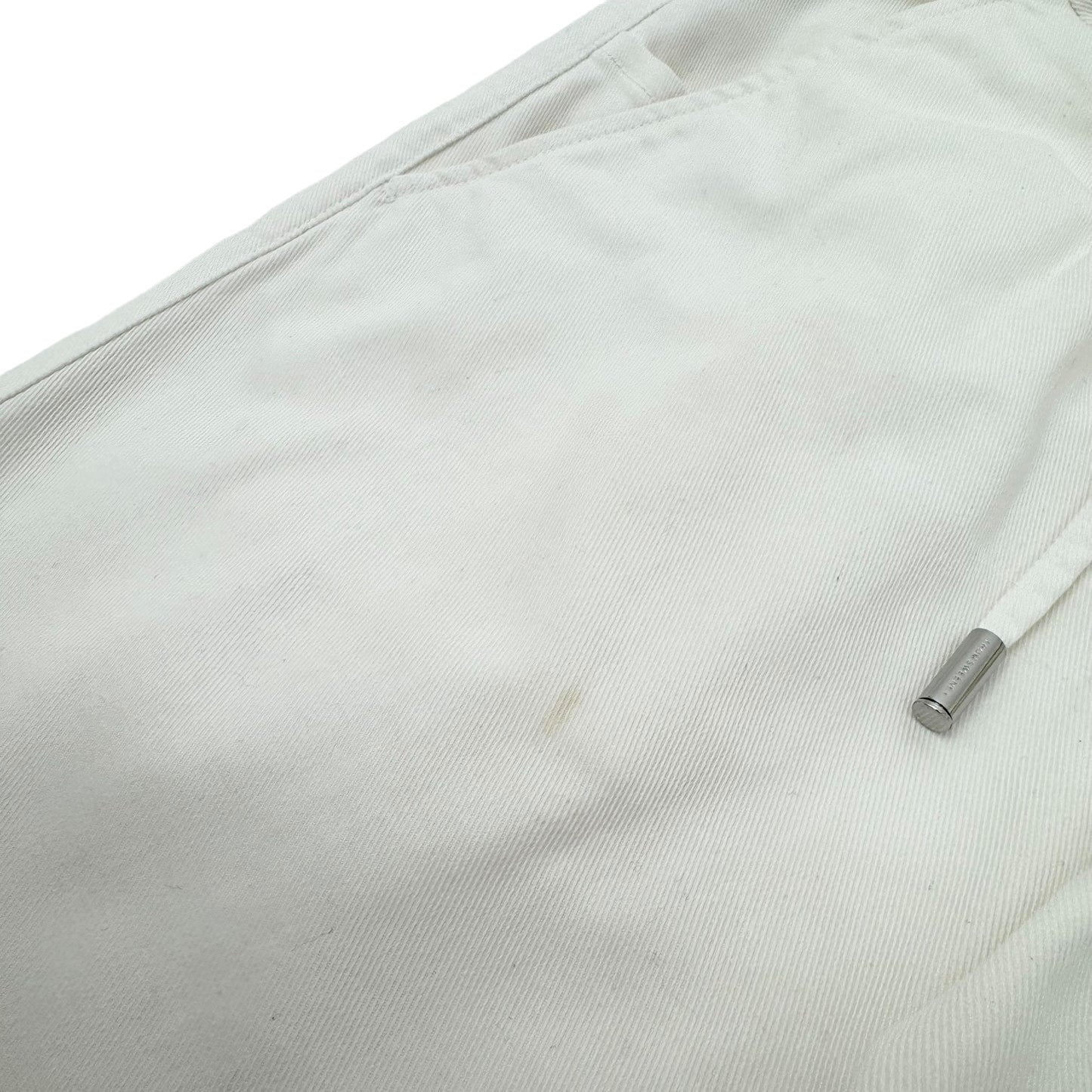 THOM SWEENEY COTTON-BLEND DRAWSTRING TROUSERS WHITE L
