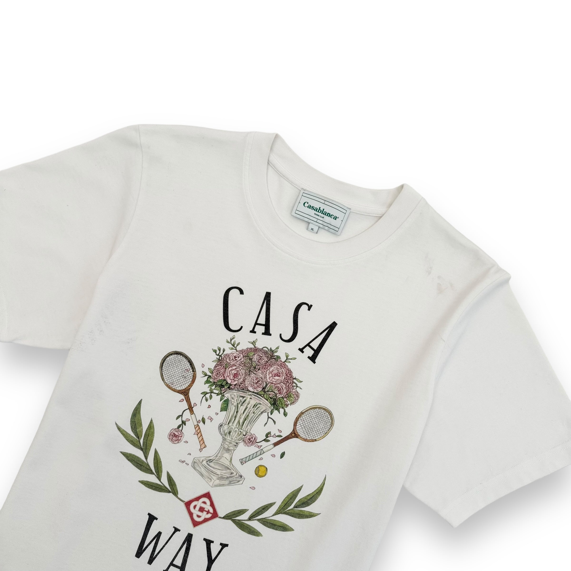 CASABLANCA TENNIS T-SHIRT WHITE XL