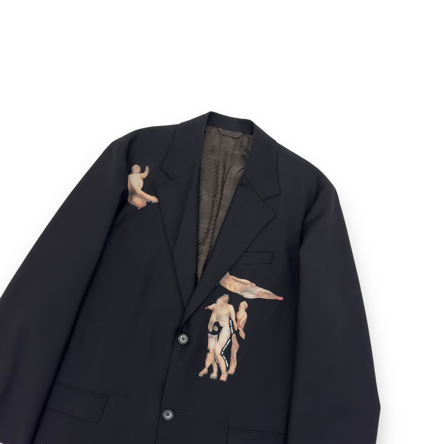 ACNE STUDIOS OVERSIZED PRINTED SUIT JACKET BLACK S