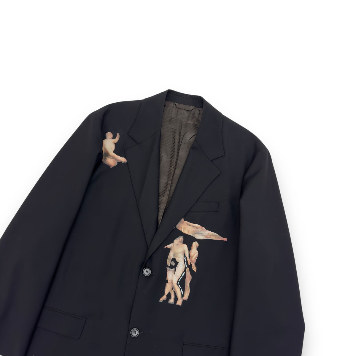 ACNE STUDIOS OVERSIZED PRINTED SUIT JACKET BLACK S