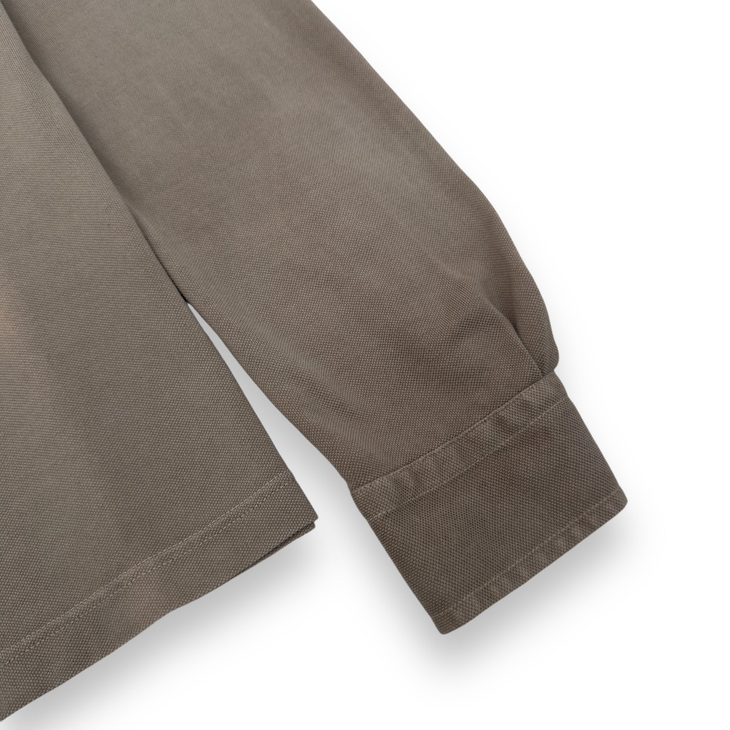 THOM SWEENEY LONG SLEEVE POLO SHIRT TAUPE L
