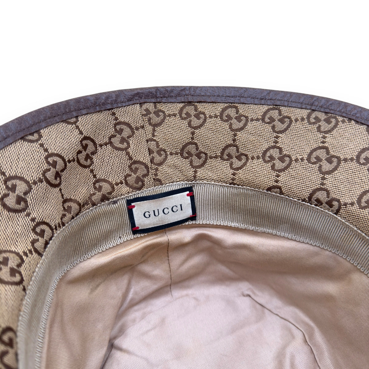 GUCCI GG CANVAS FEDORA HAT BROWN M