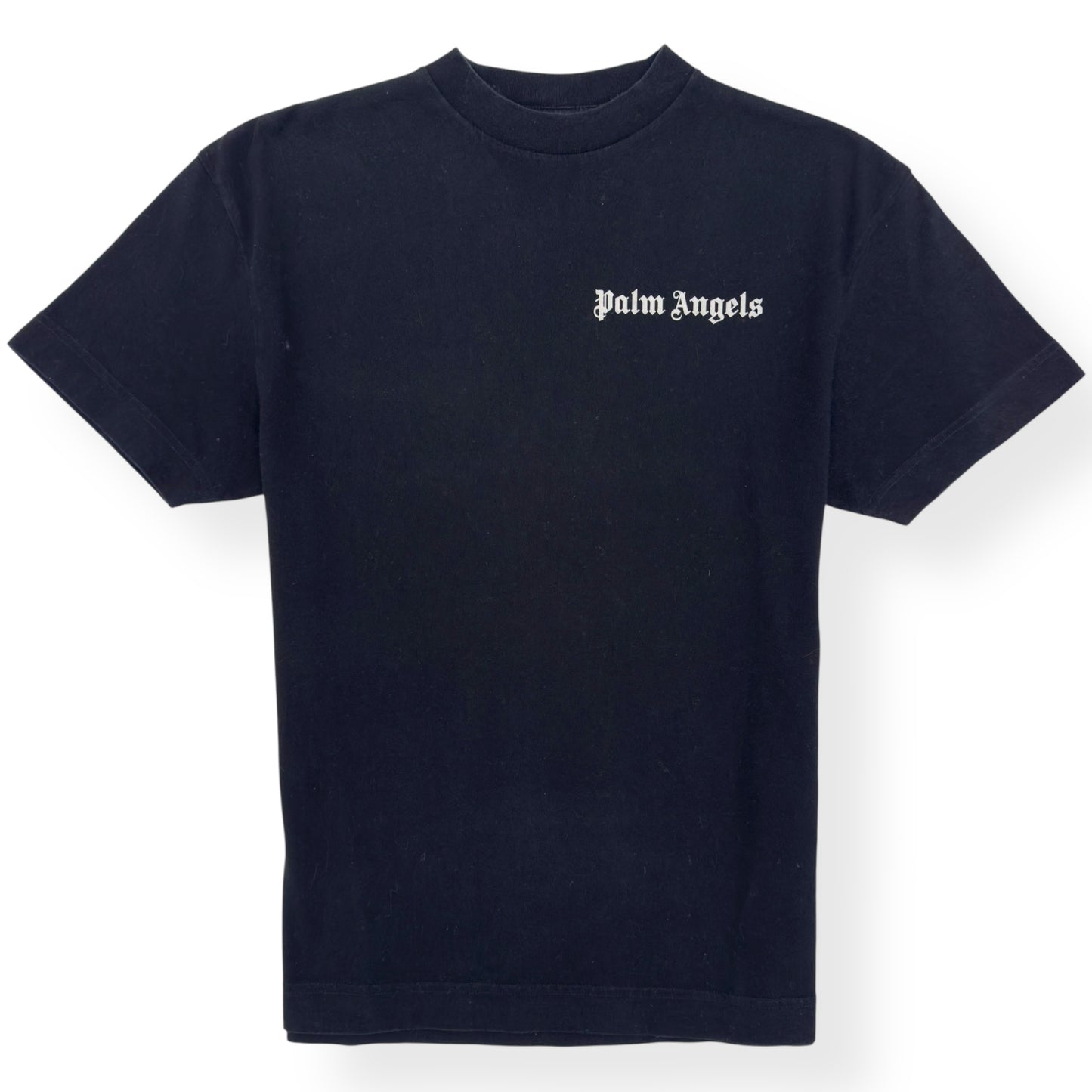 PALM ANGELS COTTON T-SHIRT BLACK / WHITE XS
