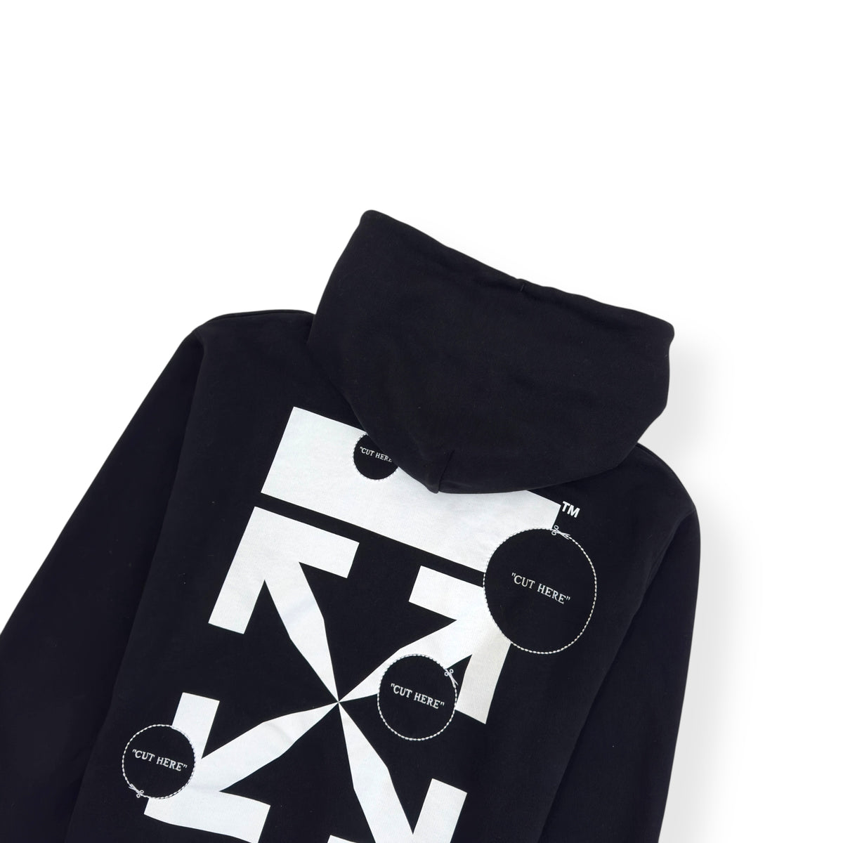 OFF-WHITE ZIP UP CUT HERE HOODIE BLACK / WHITE M