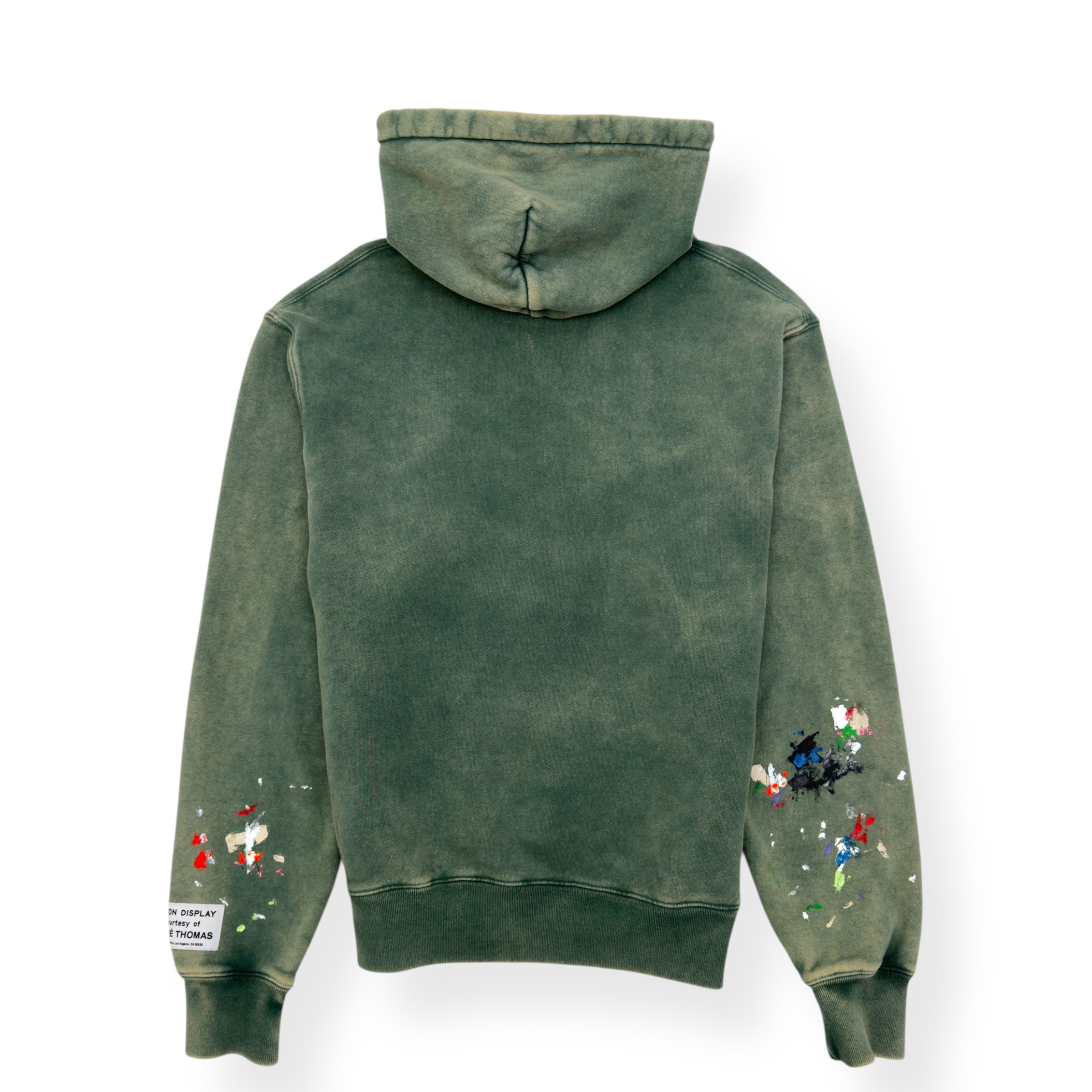 GALLERY DEPT. CENTER LOGO PAINT SPLATTER HOODIE GREEN S