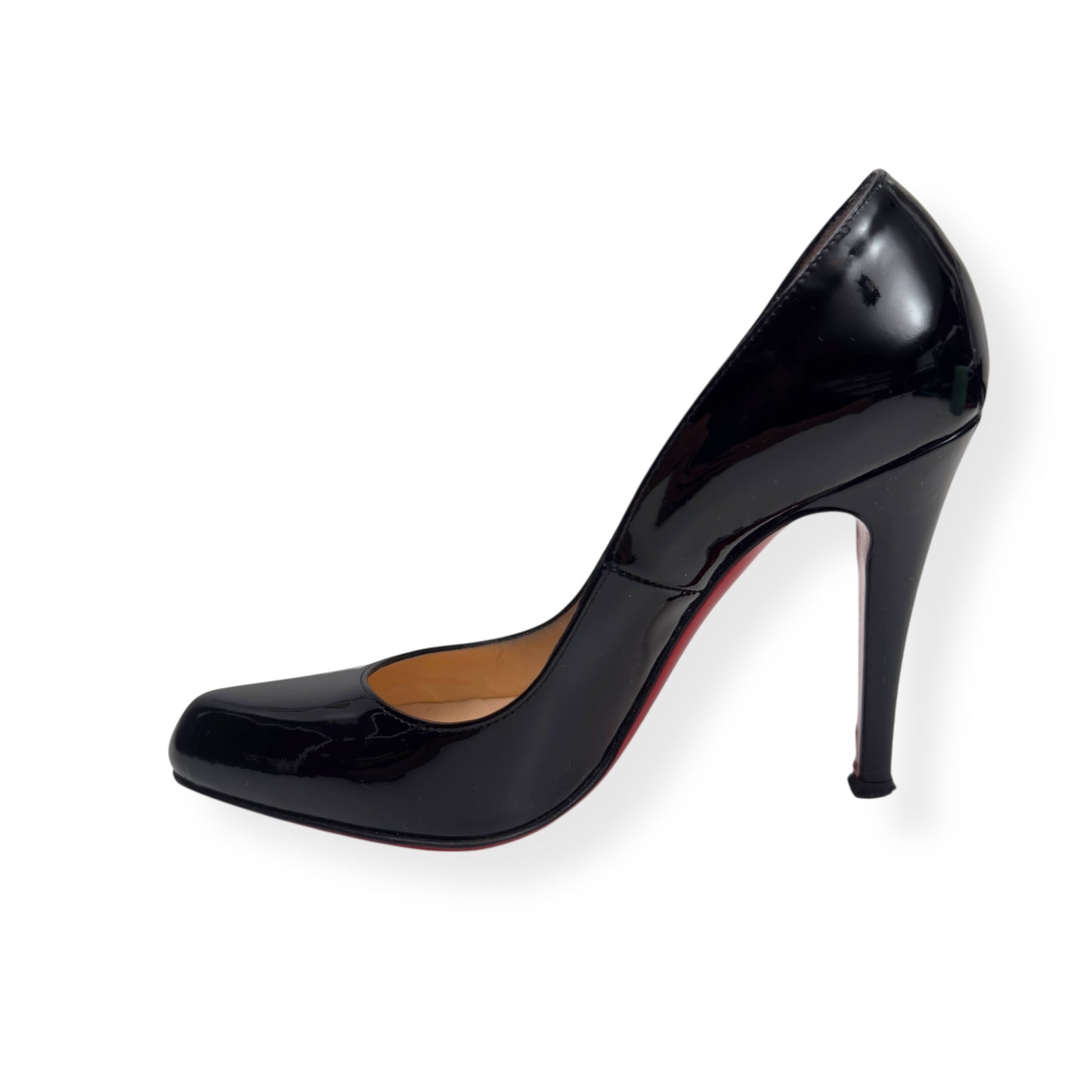 CHRISTIAN LOUBOUTIN LEATHER SIMPLE PUMPS BLACK / RED 36 / UK3