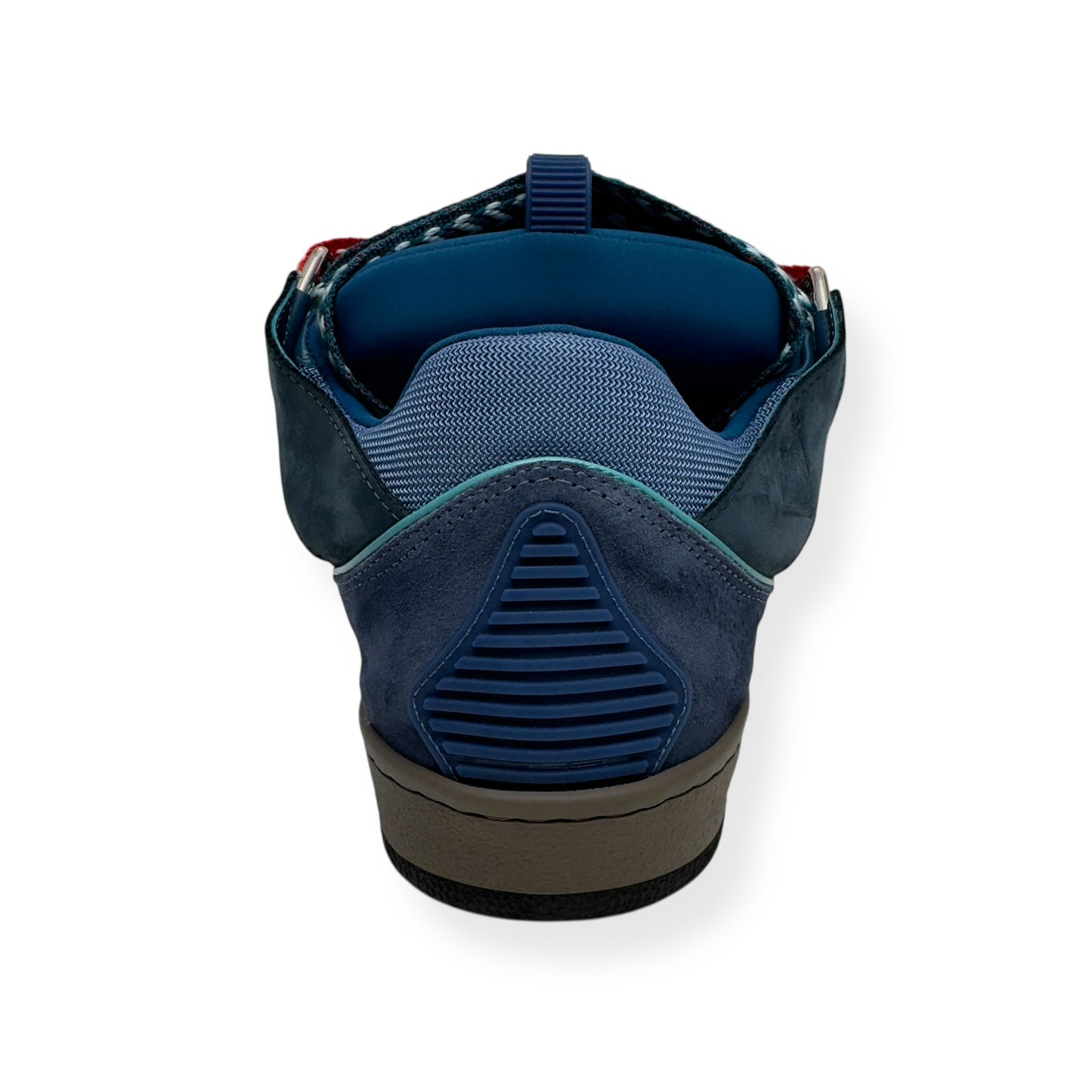 LANVIN LEATHER CURB SNEAKERS BLUE / RED 42 / UK8
