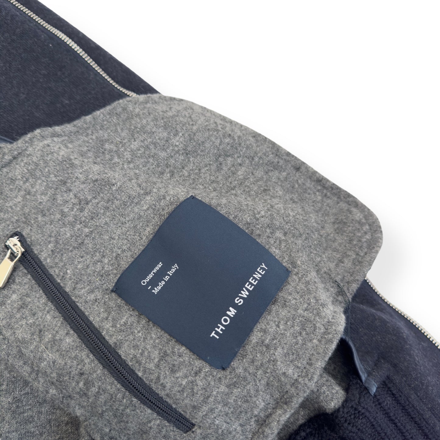 THOM SWEENEY BESPOKE ZIP THROUGH CASHMERE JACKET BLUE 52 / L