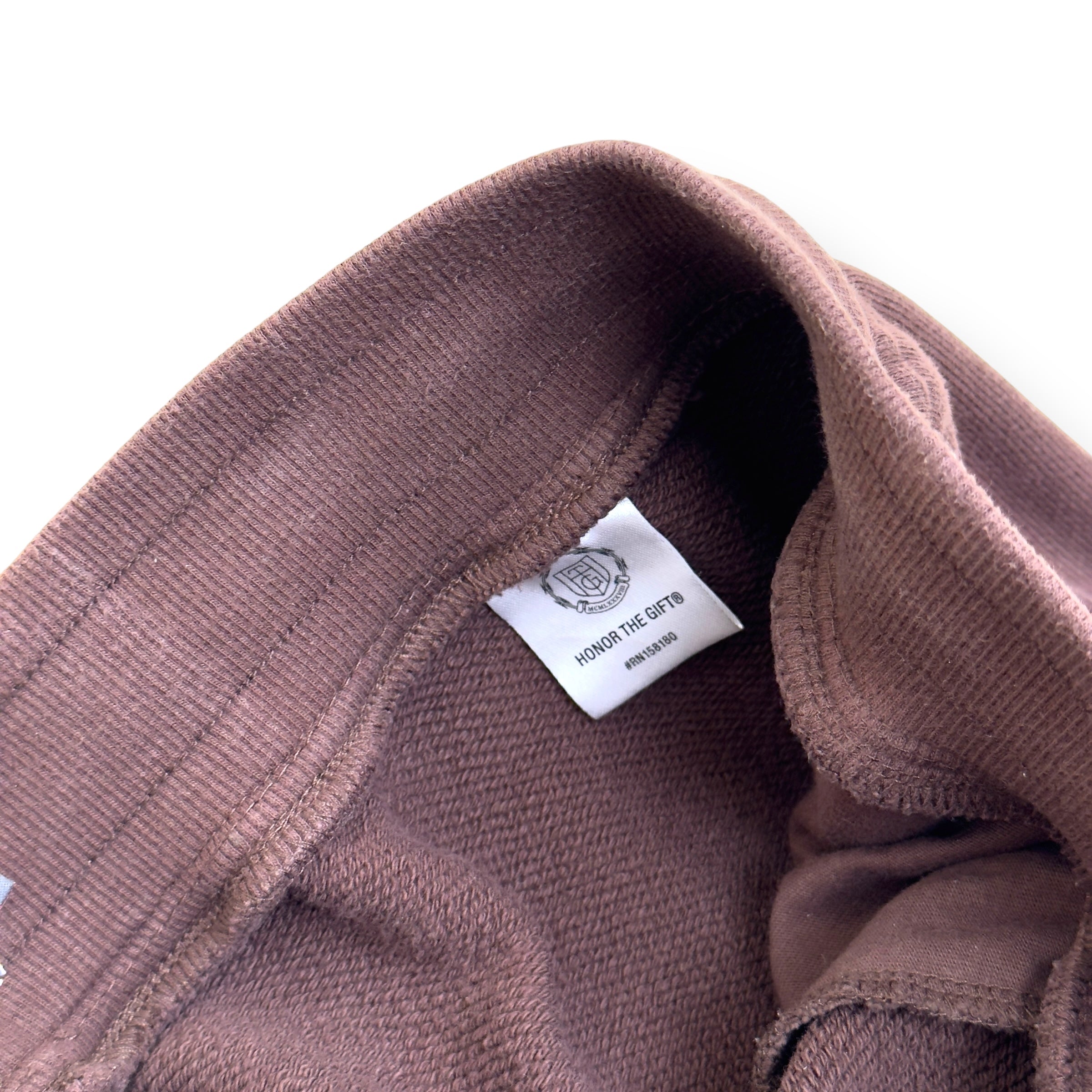 HONOR THE GIFT SCRIPT EMBROIDERED SWEAT PANTS BROWN M