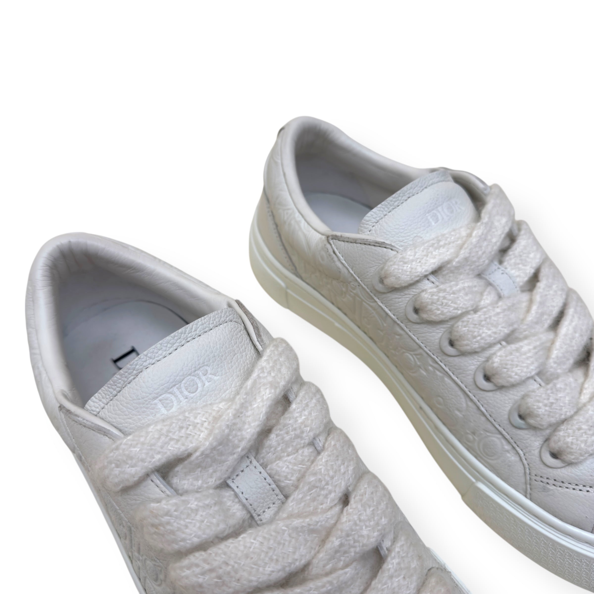DIOR B33 OBLIQUE LEATHER SPIN SNEAKER WHITE 45 / UK11