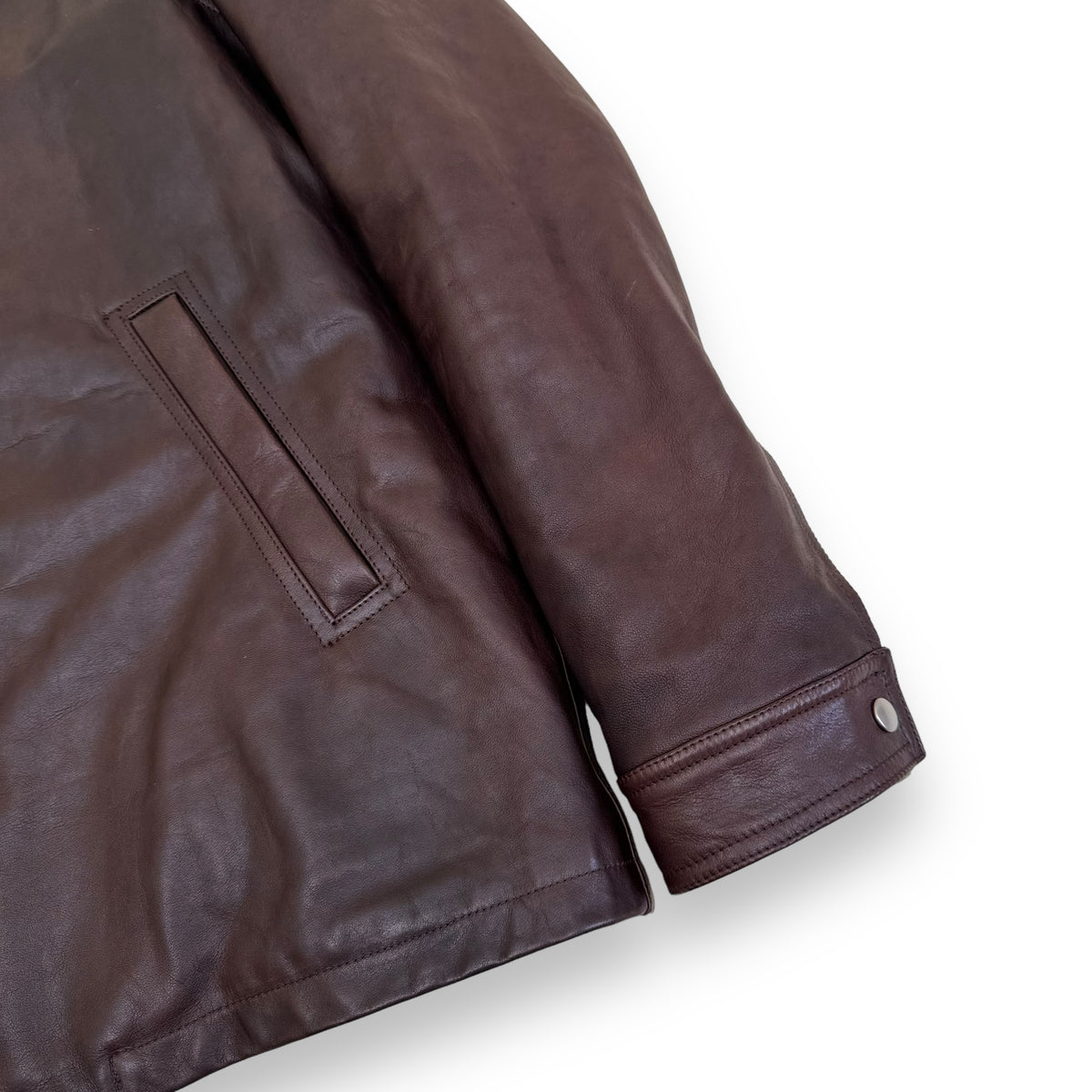 RICK OWENS FW23 BRAD LEATHER JACKET BROWN XXL