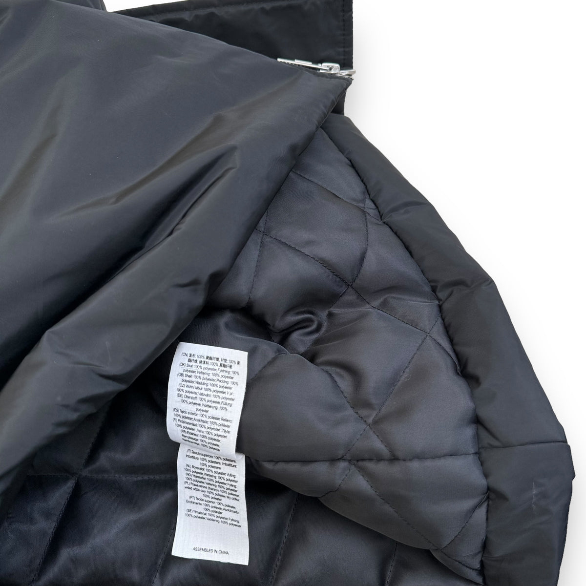 HAN KJØBENHAVN NYLON PADDED LOGO BUTTON COAT BLACK XL