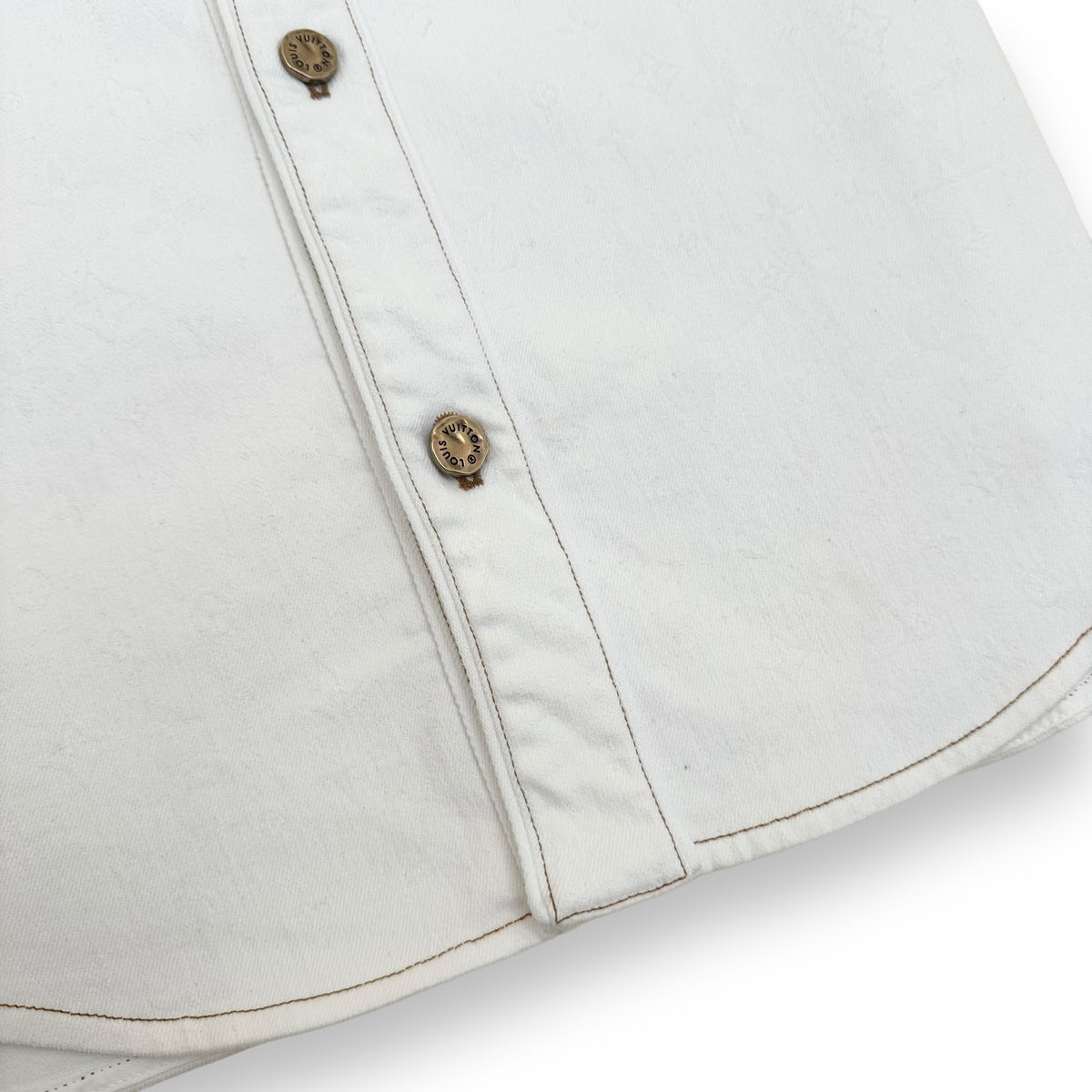 LOUIS VUITTON MONOGRAM BASEBALL SHIRT WHITE L