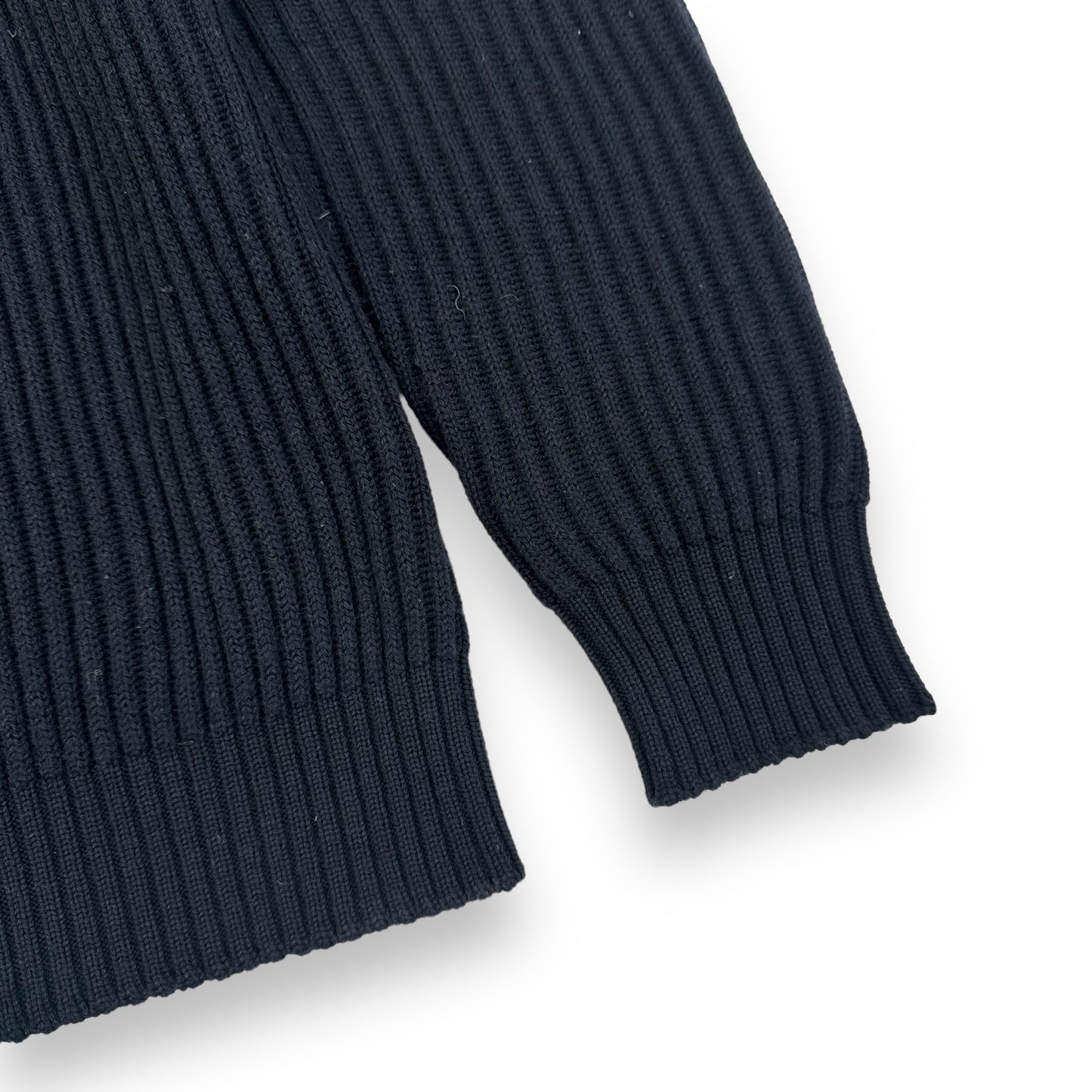 THOM SWEENEY MERINO WOOL RIBBED CREWNECK SWEATER NAVY M