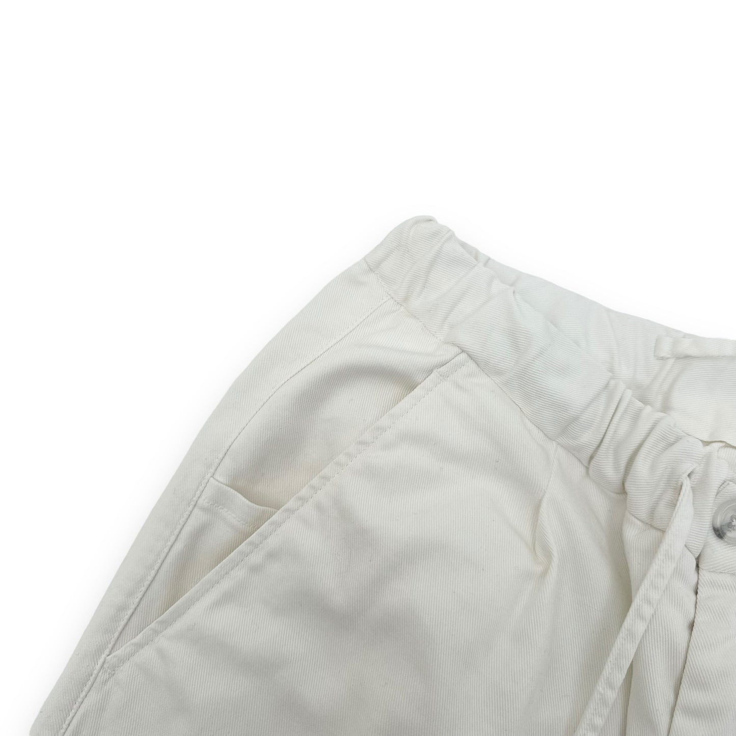 THOM SWEENEY COTTON-BLEND DRAWSTRING TROUSERS WHITE L
