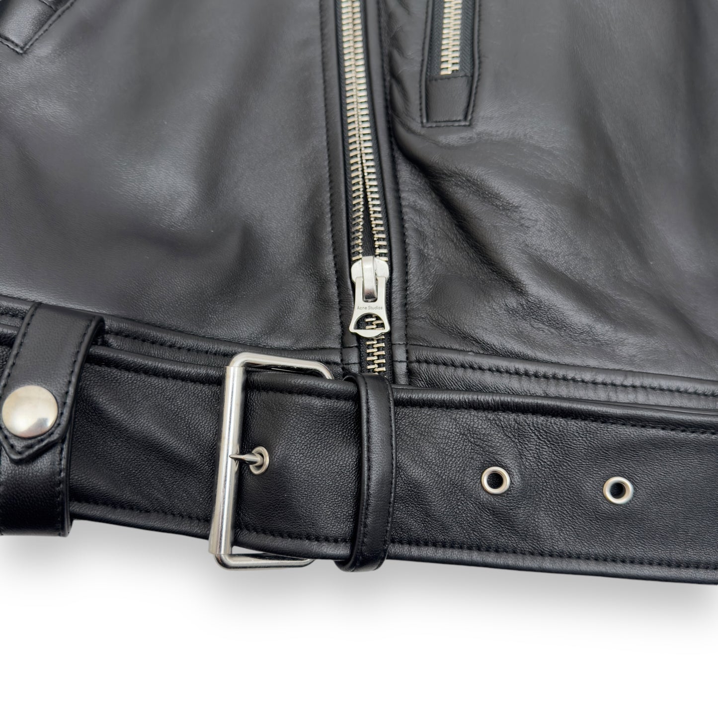 ACNE STUDIOS LEATHER BIKER JACKET BLACK L
