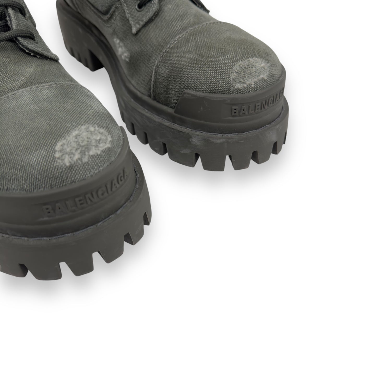 BALENCIAGA COMBAT STRIKE 20MM BOOTS KHAKI UK6
