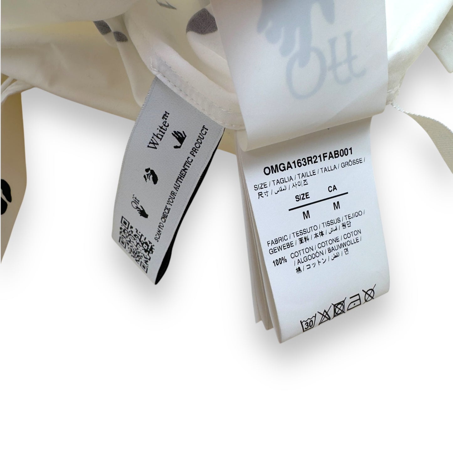 OFF-WHITE LOGO ALLOVER HOLIDAY SHIRT WHITE / BLACK M