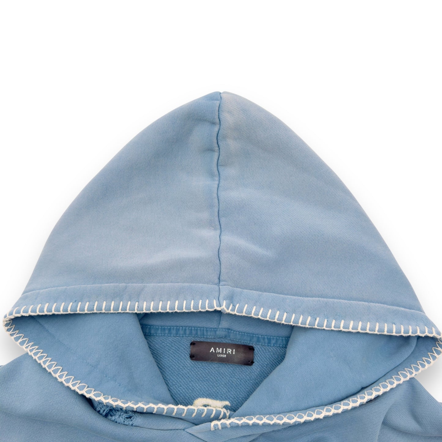 AMIRI ETERNAL DOVE DISTRESSED HOODIE BABY BLUE L