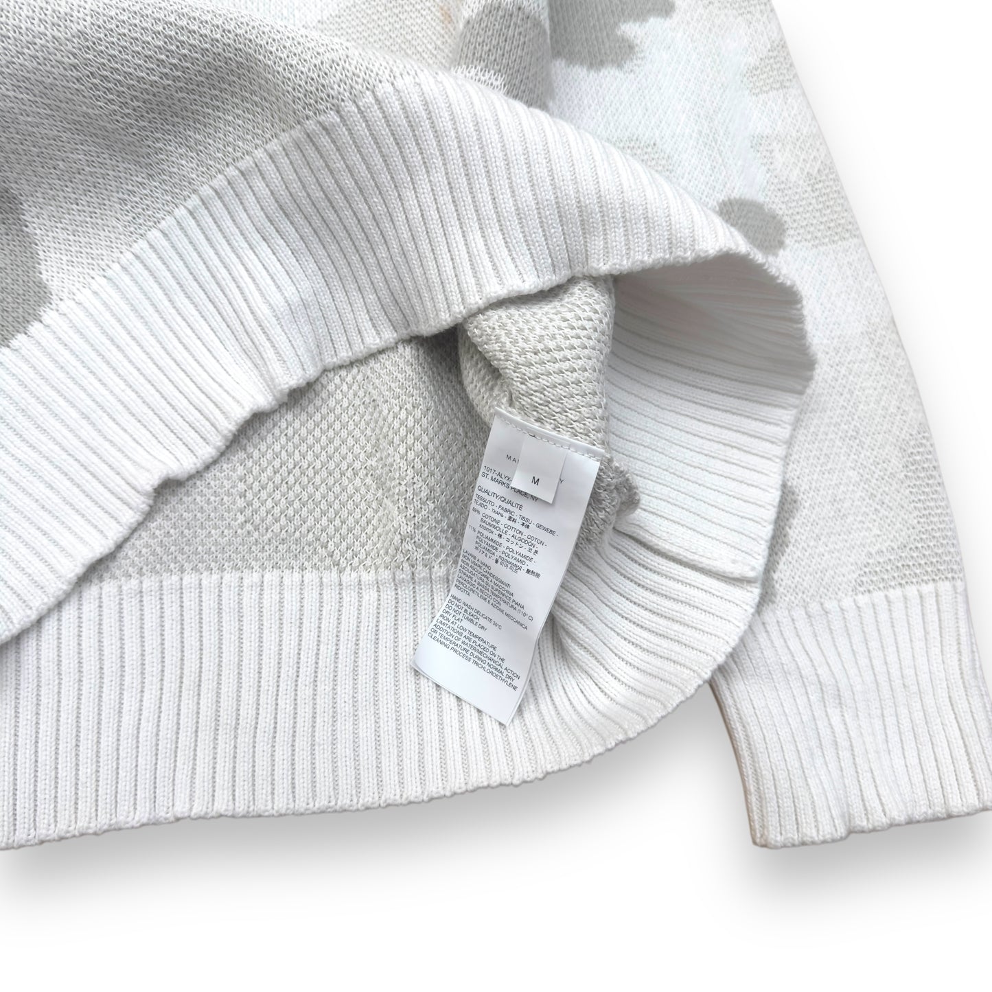 1017 ALYX 9SM CAMO SWEATER WHITE M
