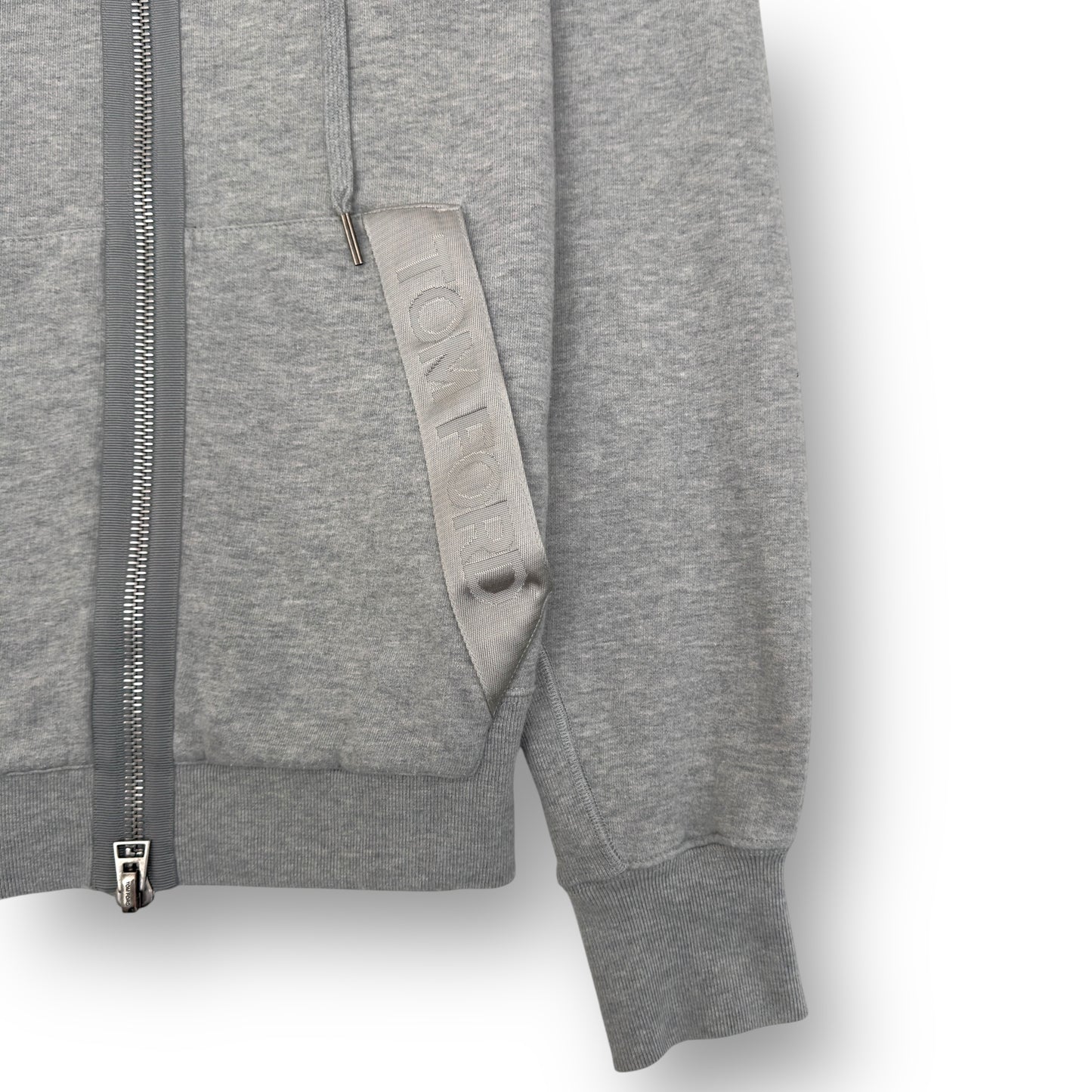 TOM FORD COTTON ZIP UP HOODIE GREY L