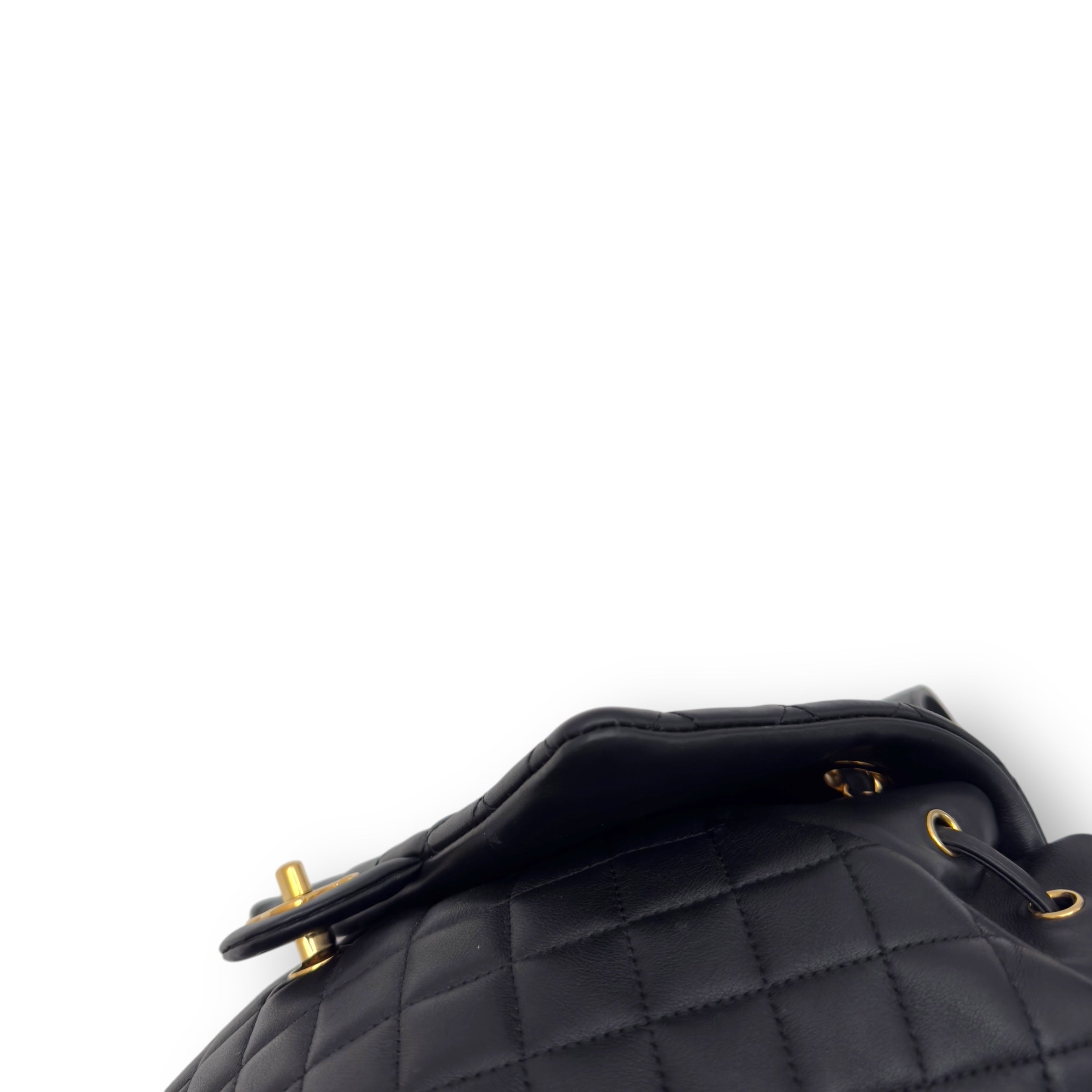 CHANEL URBAN SPIRT QUILTED CALFSKIN BACKPACK BLACK WITH GOLD HARDWARE M