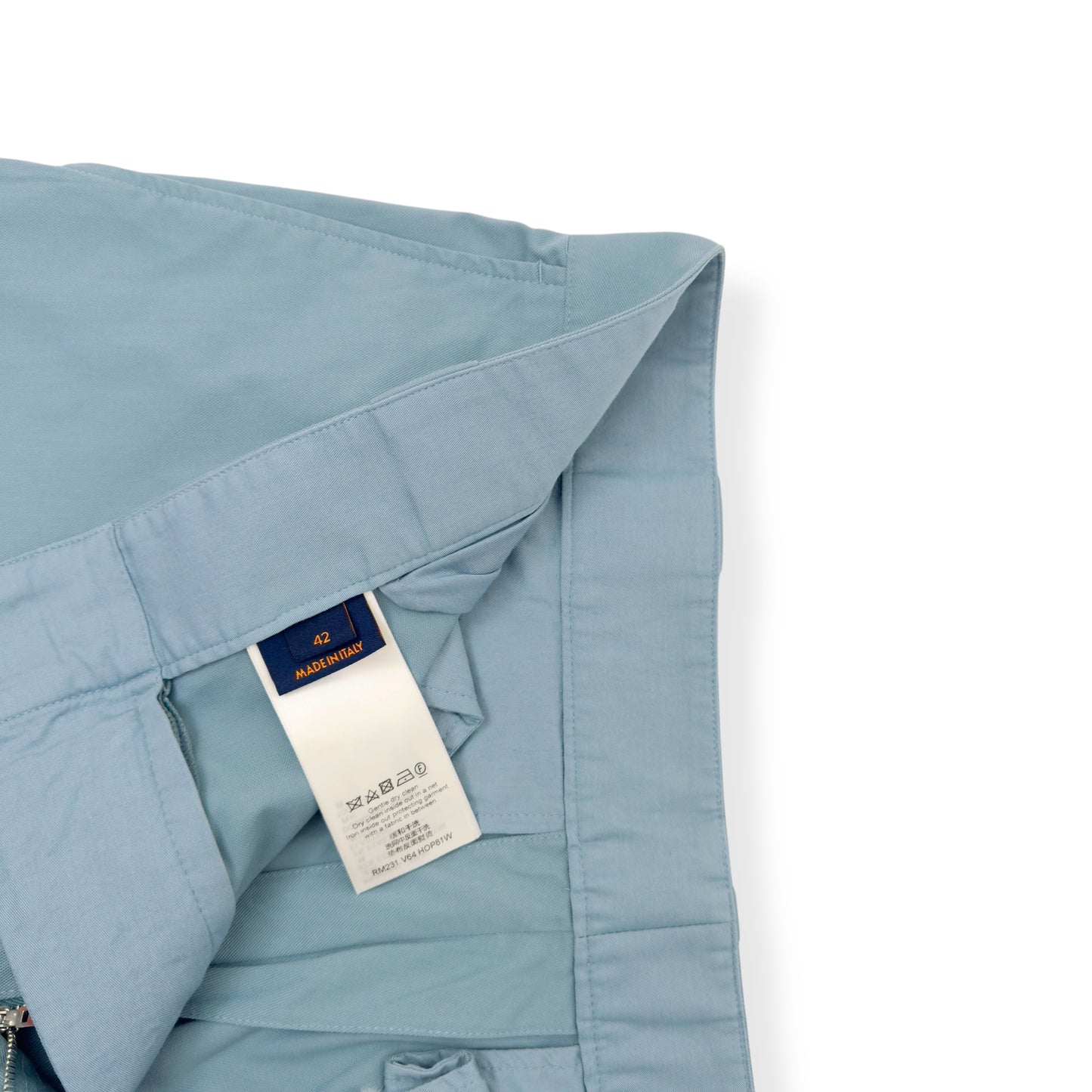 LOUIS VUITTON LV AIRPLANE EMBROIDERED REGULAR CHINO TROUSERS BLUE 42 / M