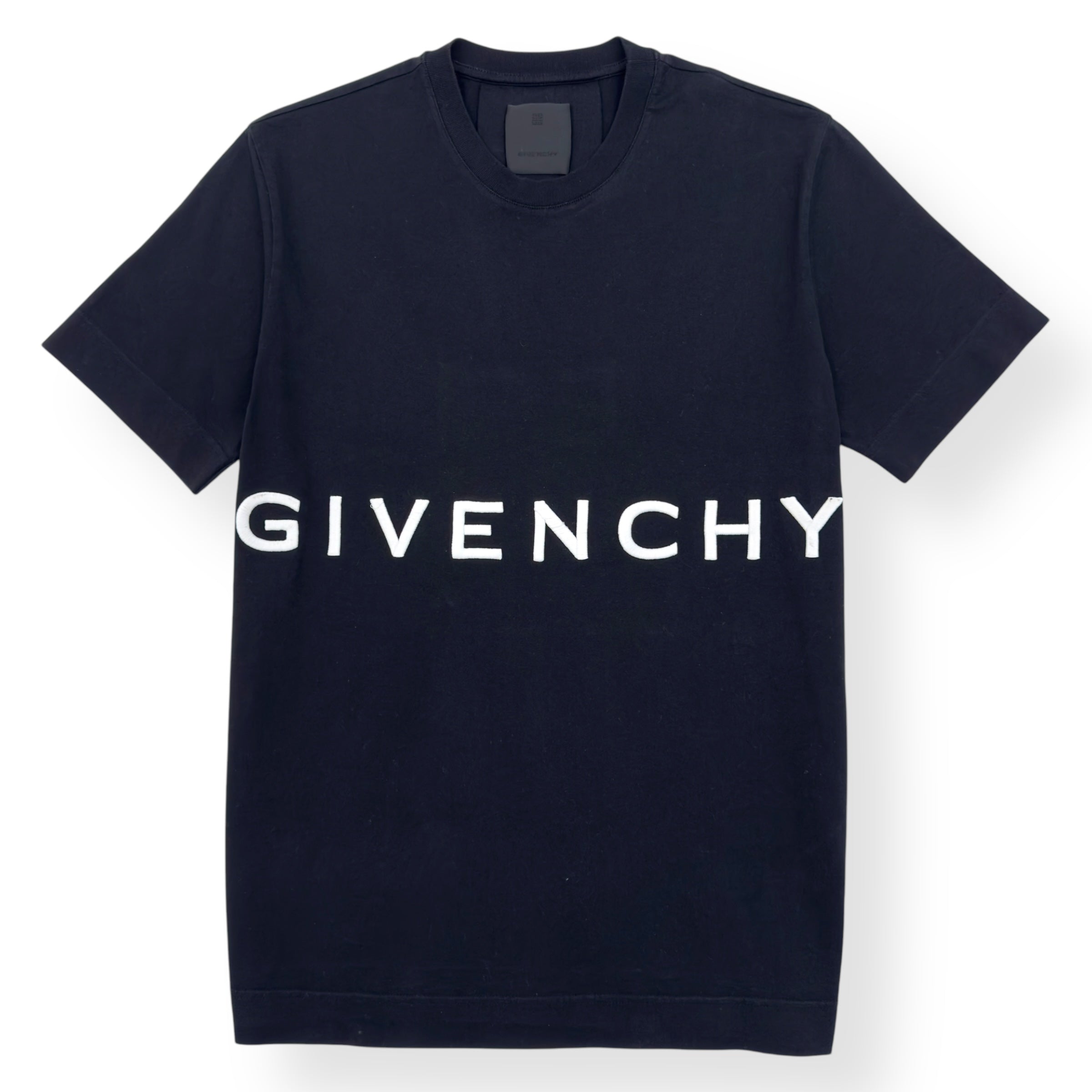GIVENCHY LOGO EMBROIDERED T-SHIRT BLACK / WHITE L