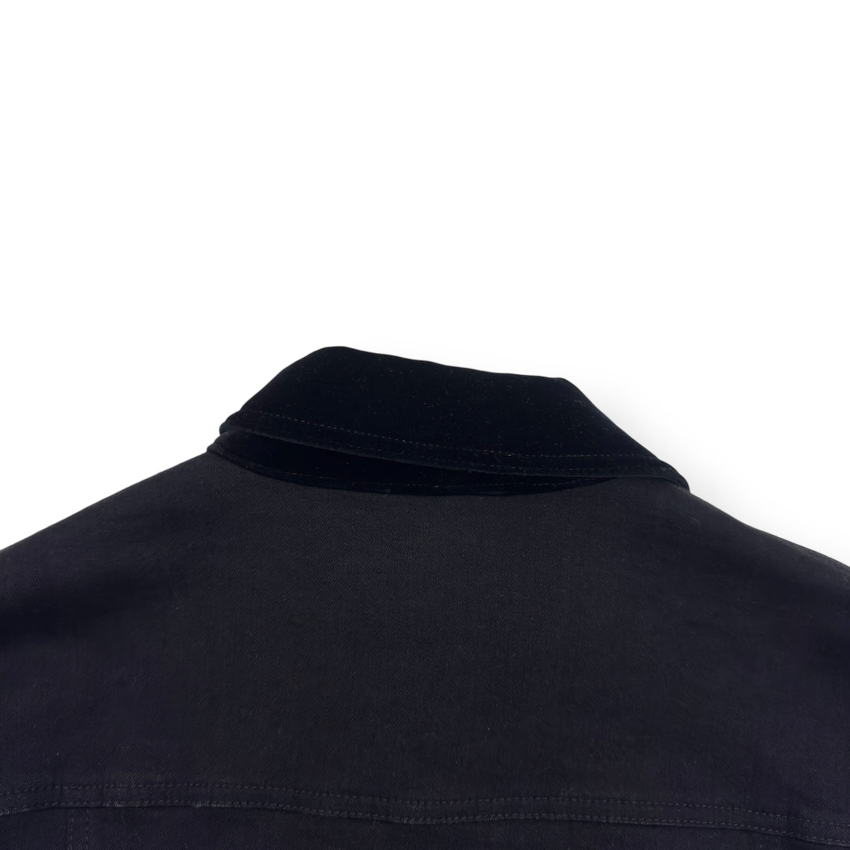 DOLCE & GABBANA LEATHER / DENIM SLIM FIT JACKET BLACK 46 / XS