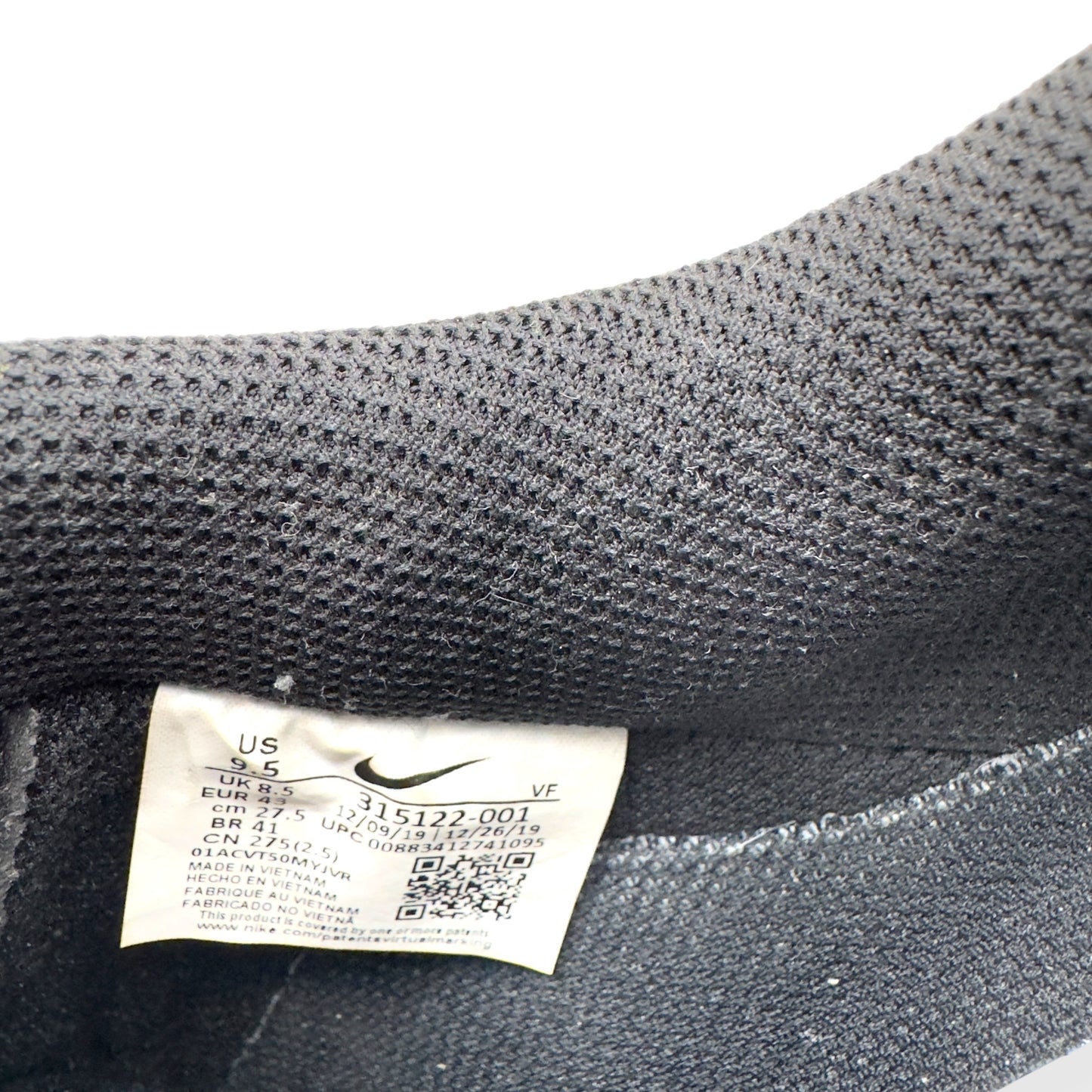 NIKE AIRFORCE 1 SNEAKER BLACK UK8.5