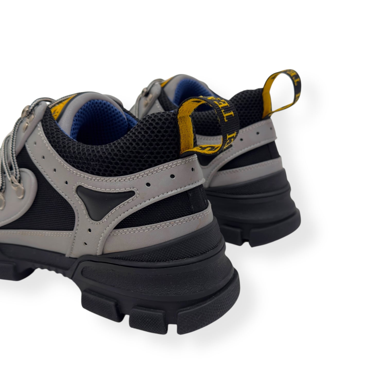 GUCCI FLASHTREK SEGA REFLECTIVE SNEAKER GREY / BLACK UK9.5