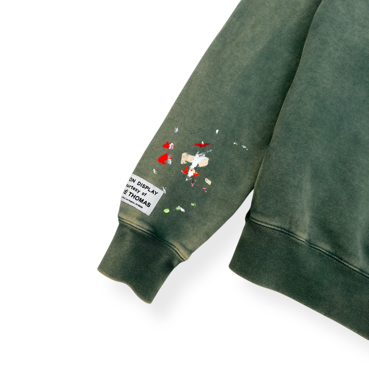 GALLERY DEPT. CENTER LOGO PAINT SPLATTER HOODIE GREEN S