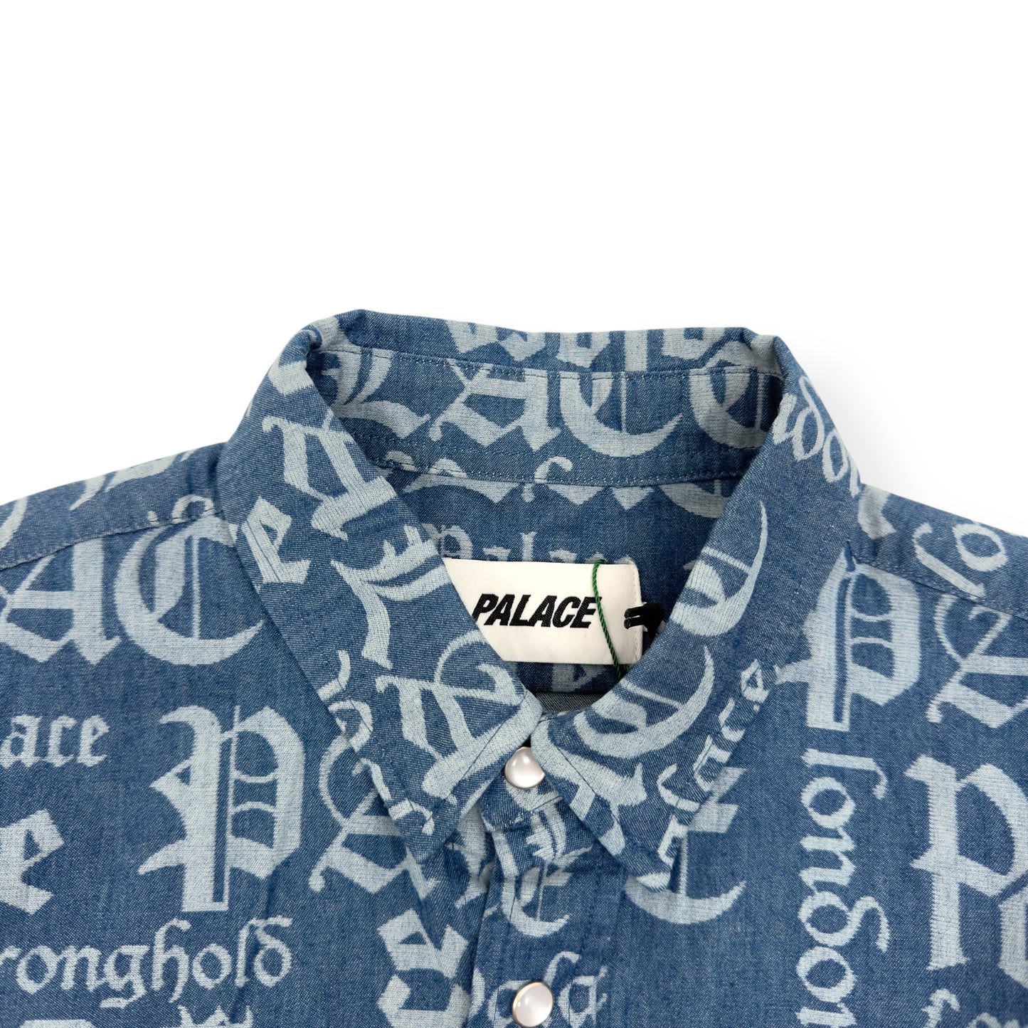 PALACE YE OLDE BUT A GOLDIE STONE WASH SHIRT BLUE M